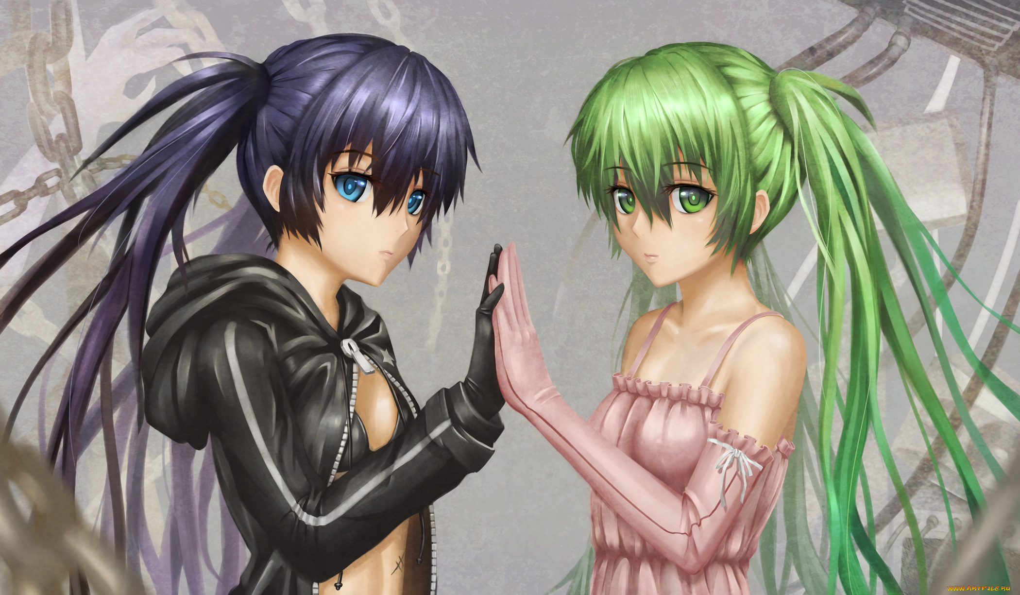 black, rock, shooter, &, vocaloid, аниме, unknown, , другое, руки, девушки, hatsune, miku, kuroi, mato, vocaloid, взгляд, aki99, black, rock, shooter