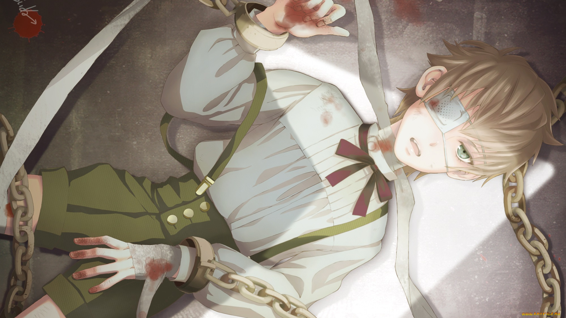 аниме, dramatical, murder, цепи, мальчик