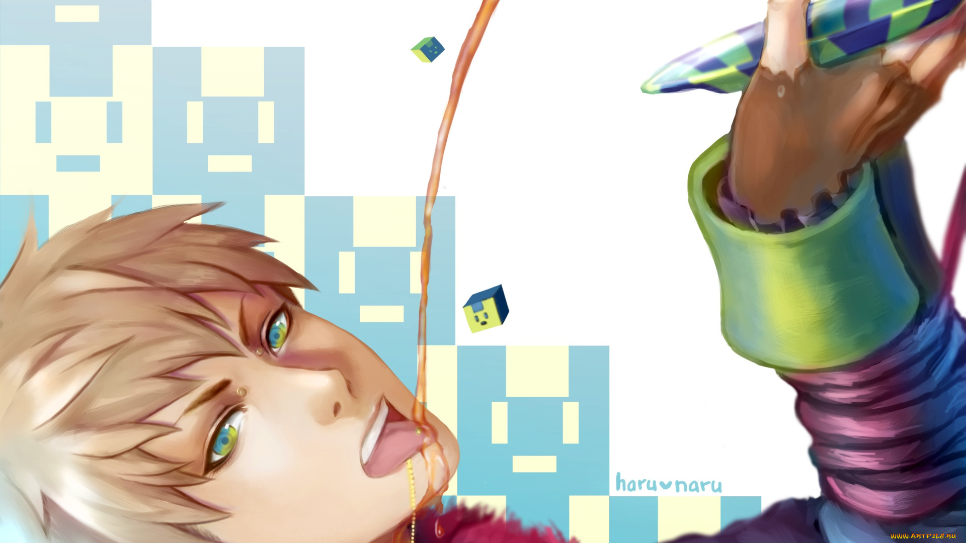 аниме, dramatical, murder, парень, чай, арт