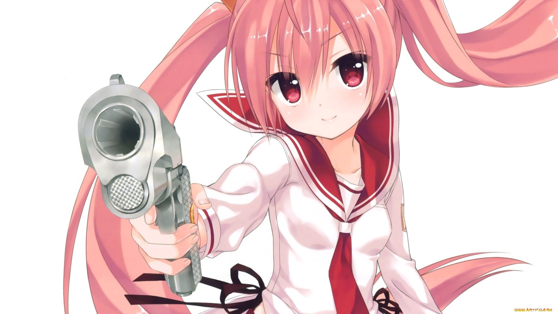 аниме, оружие, , техника, , технологии, девушка, взгляд, фон