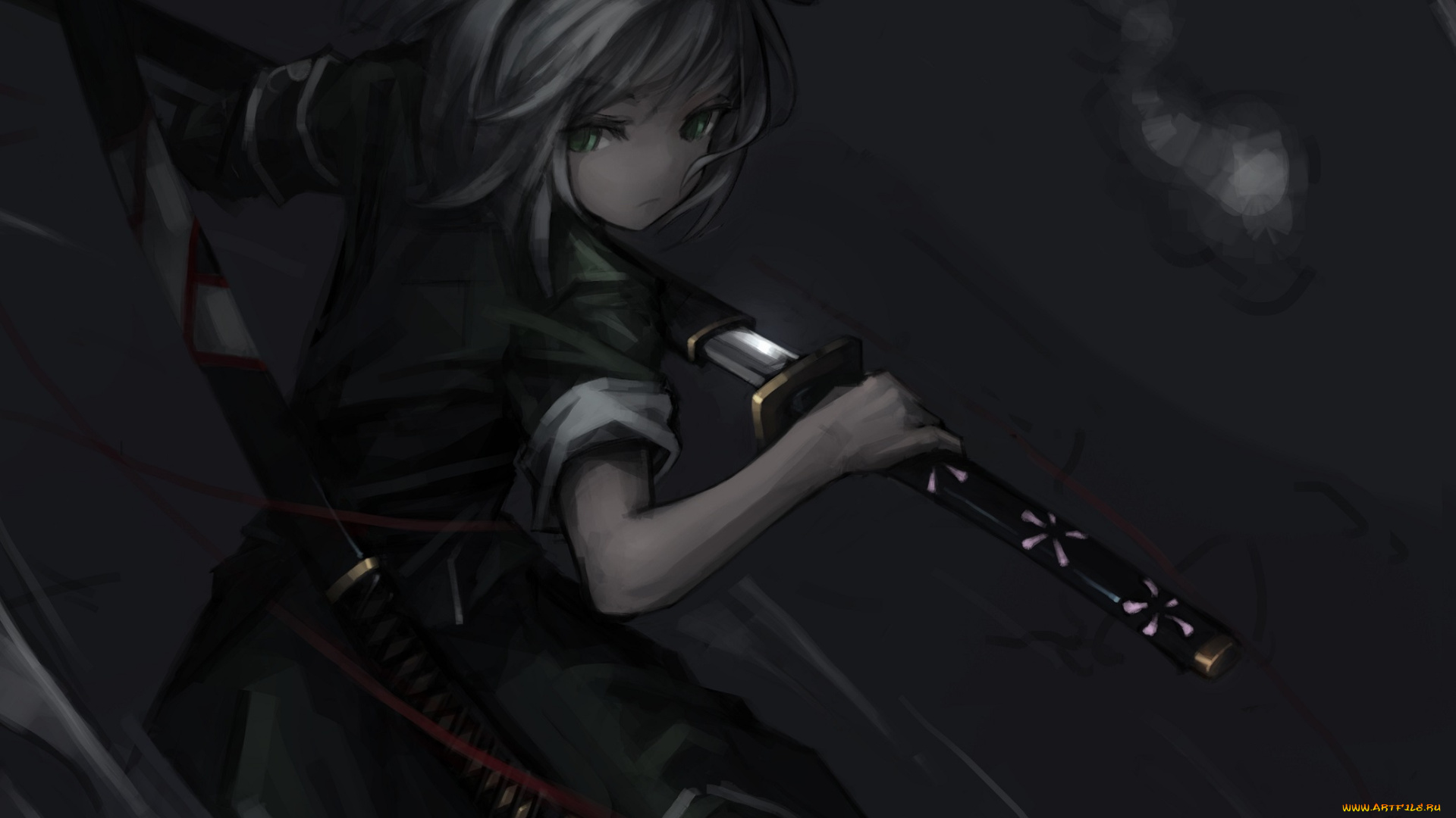 аниме, touhou, konpaku, youmu