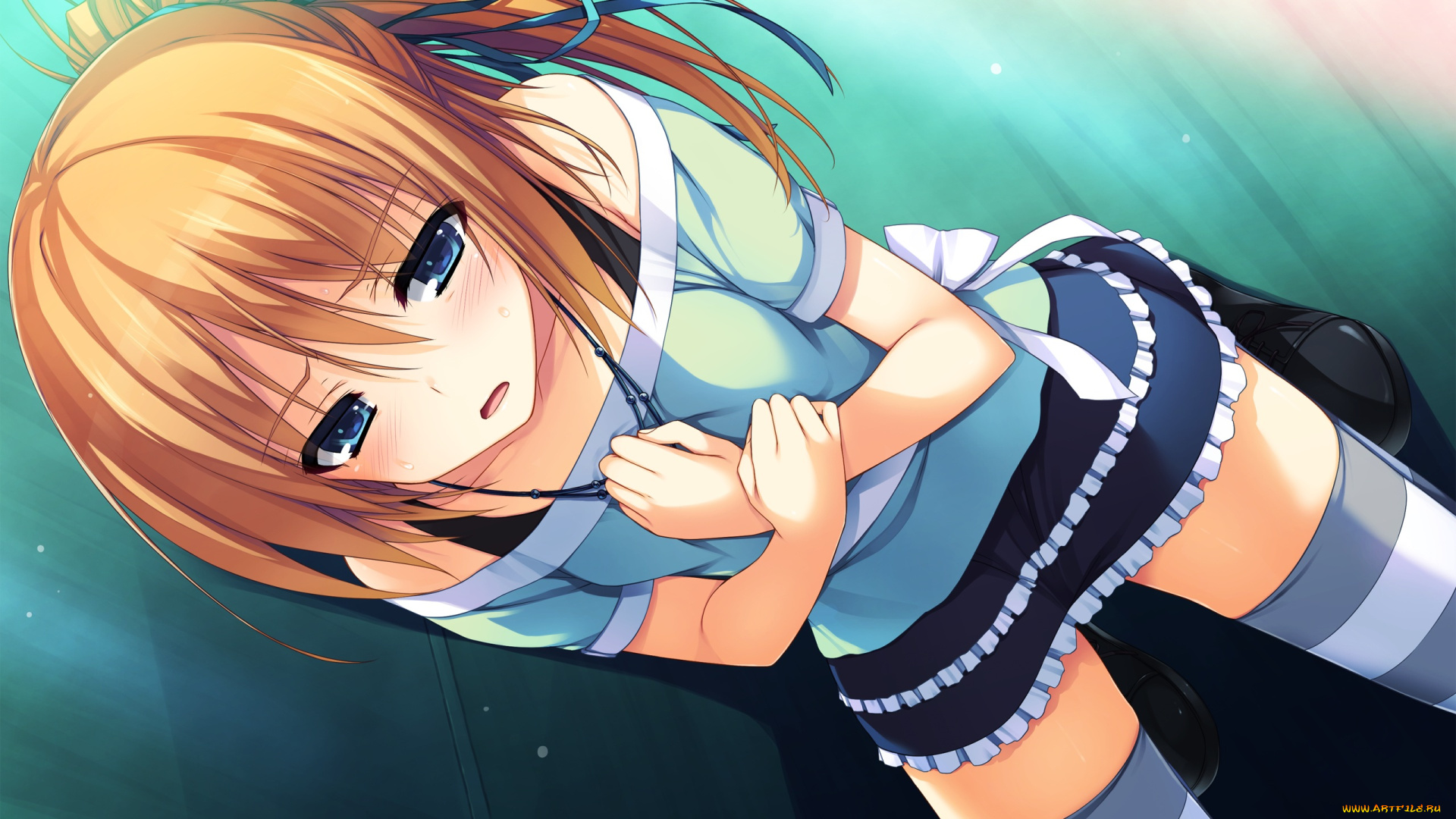 reminiscence, аниме, фон, взгляд, девушка