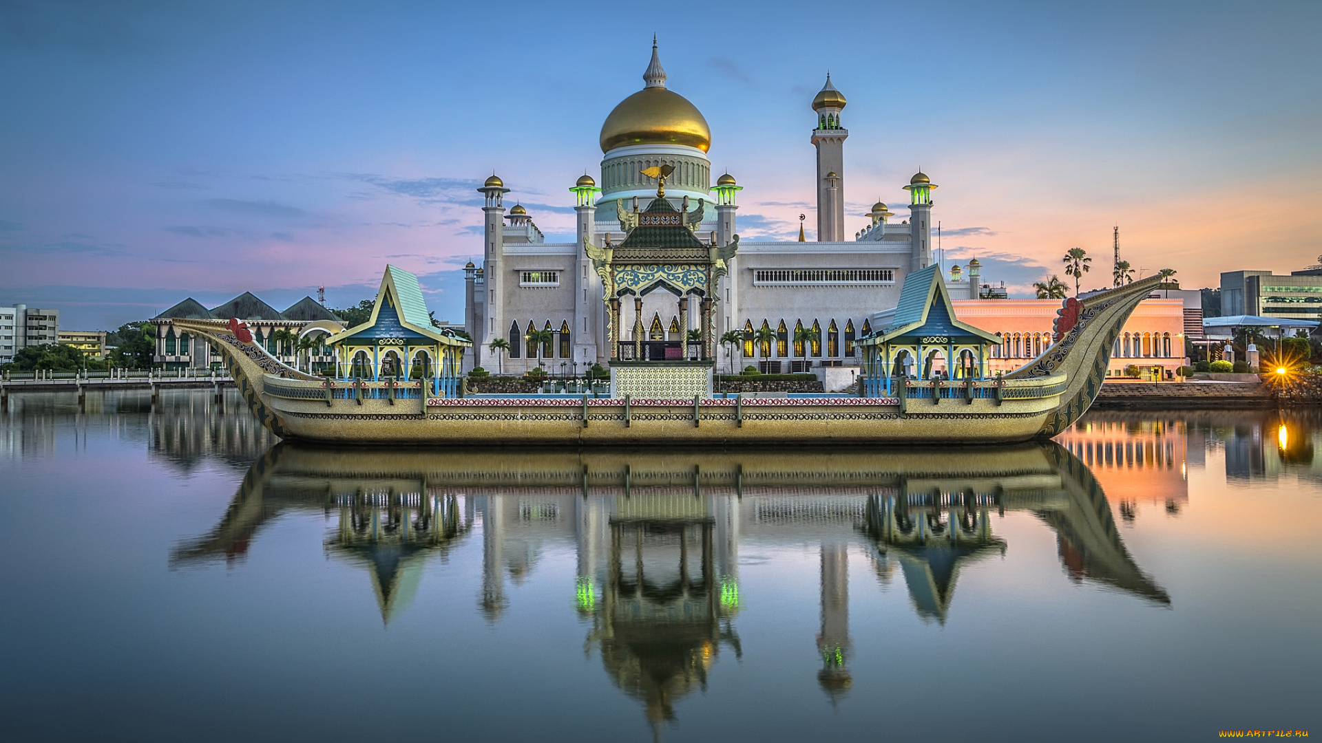 sultan, omar, ali, saifuddin, mosque, города, -, мечети, , медресе, мечеть, судно