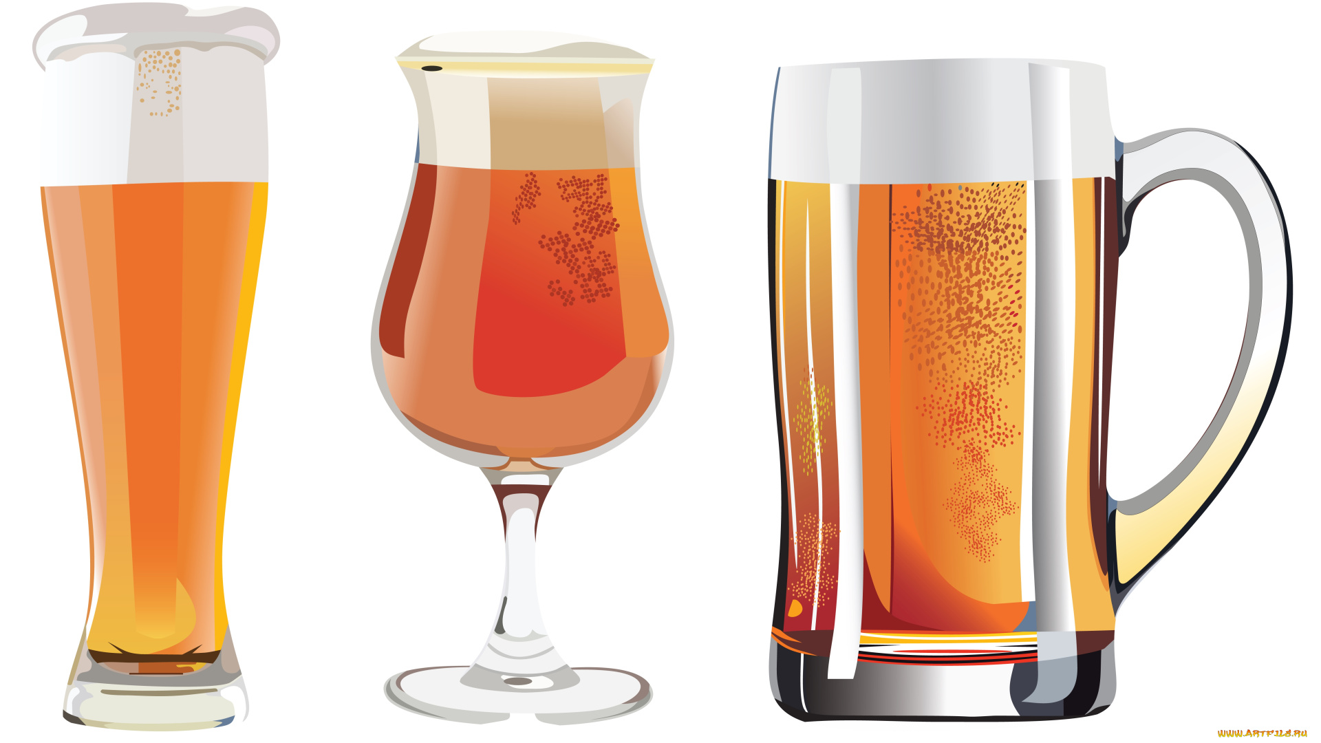 векторная, графика, еда, , food, пиво, бокалы