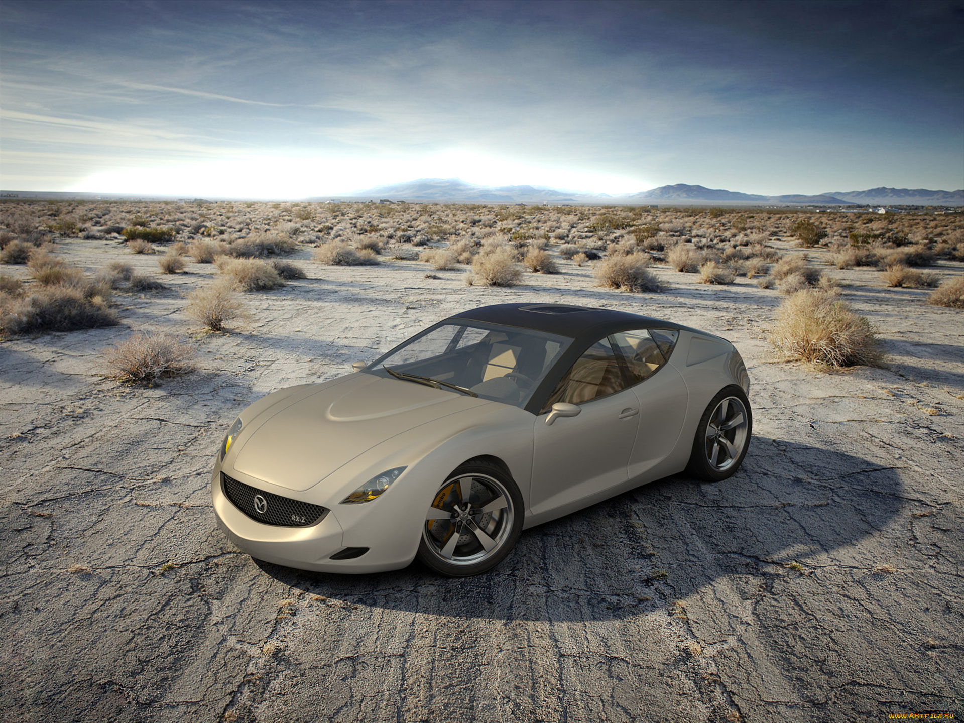 mazda, rx, z, concept, автомобили, 3д, 3d, бежевая, car, concept, rx, z, mazda