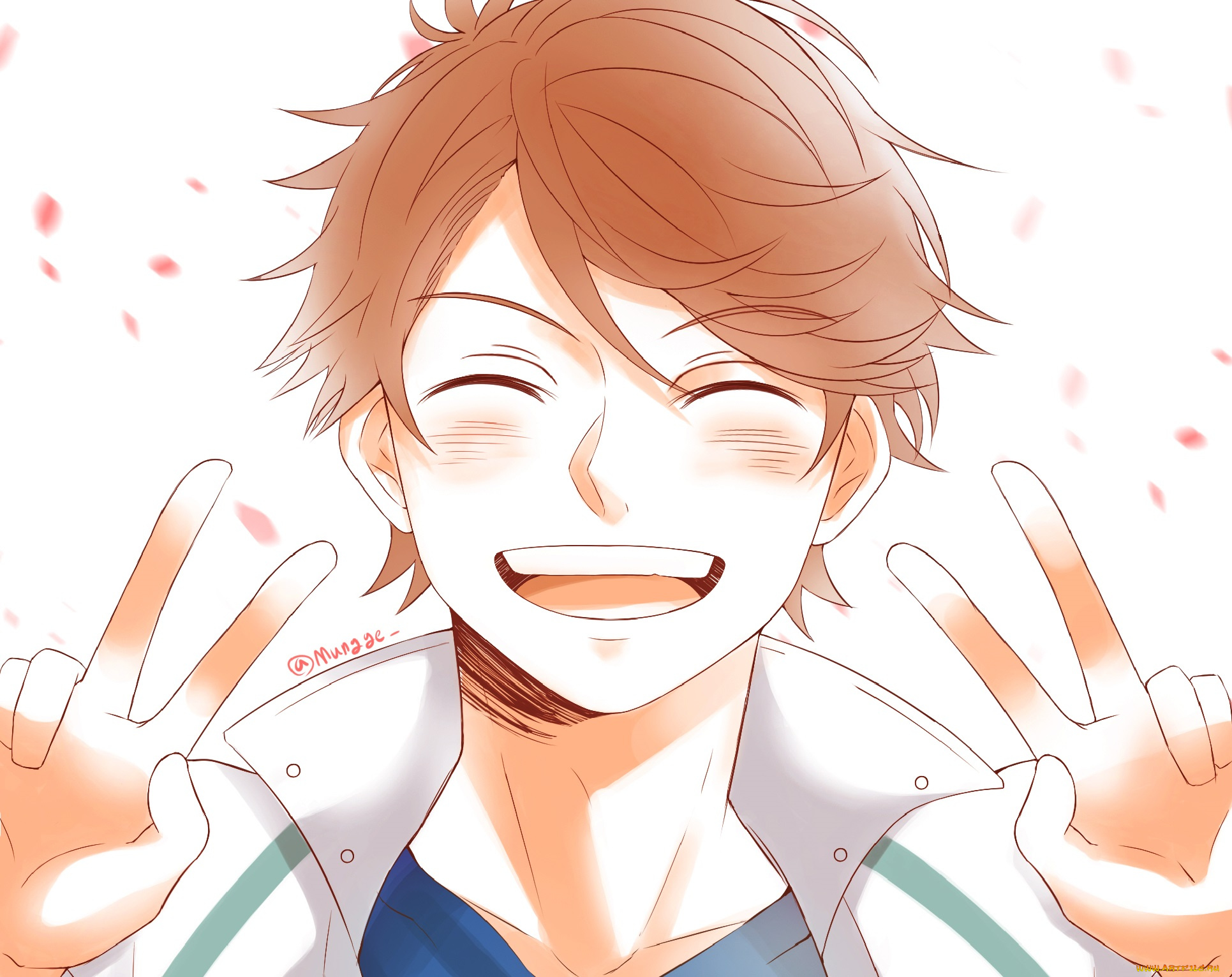 аниме, haikyuu, улыбка, парень