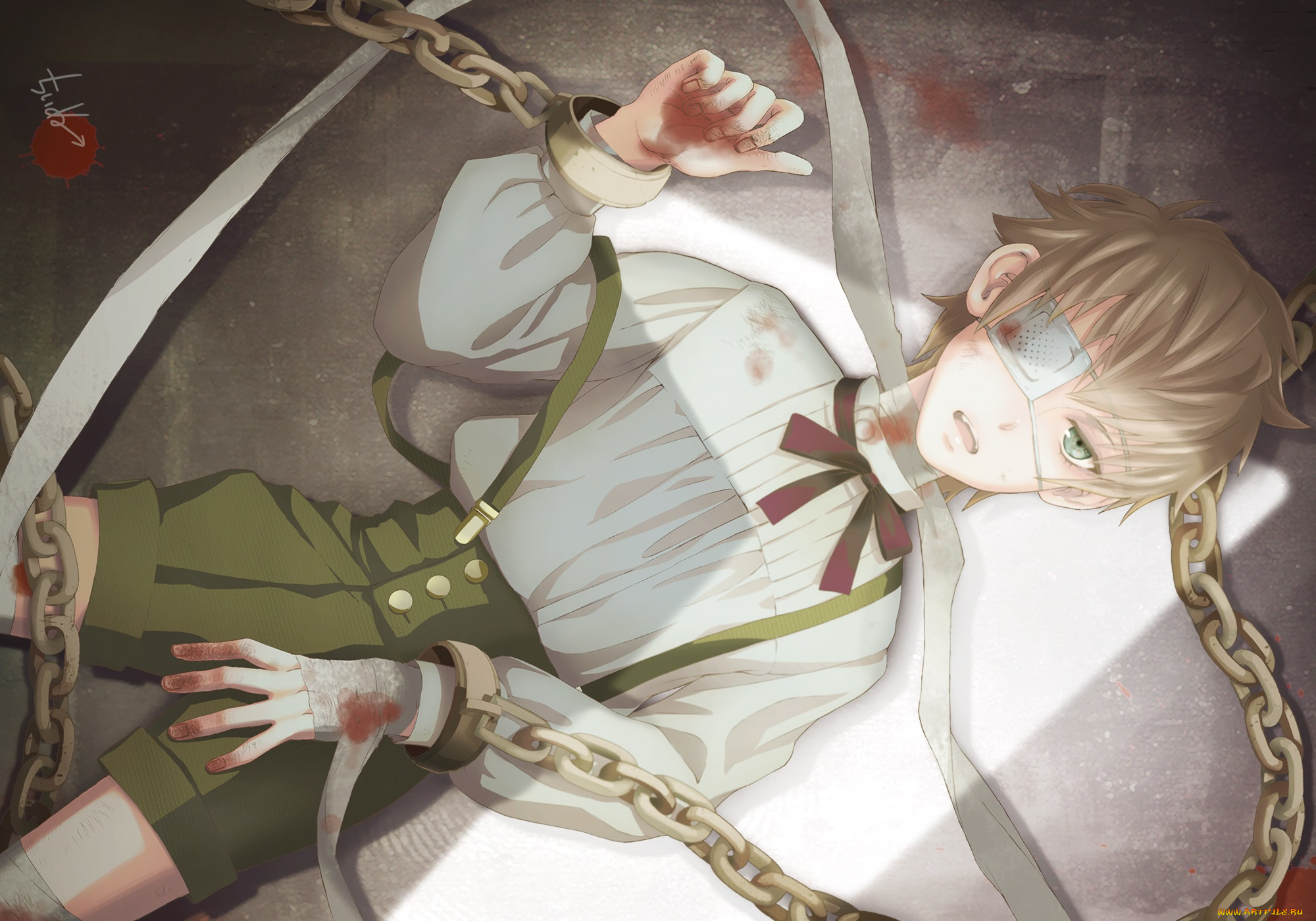 аниме, dramatical, murder, цепи, мальчик