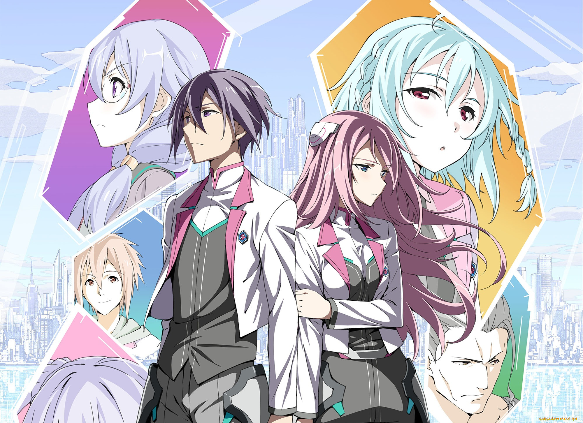 аниме, gakusen, toshi, asterisk, парень, девушка