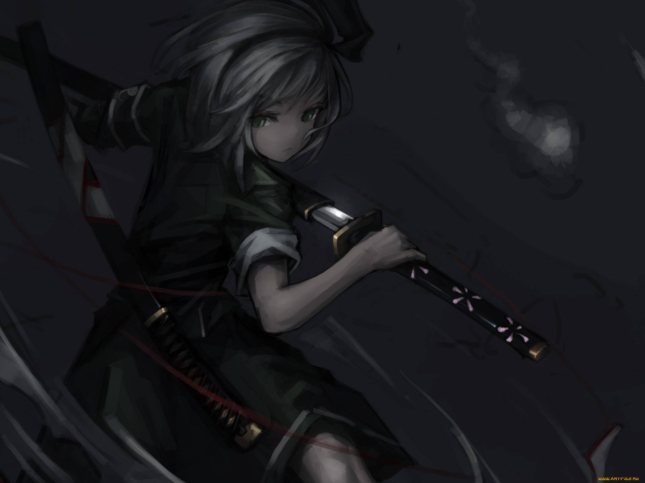 аниме, touhou, konpaku, youmu