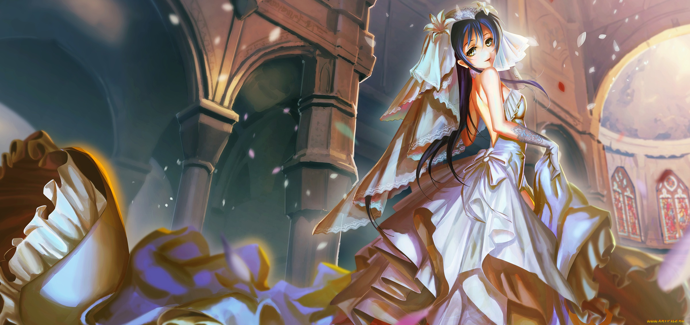 аниме, love, live, , school, idol, project, девушка, фон, взгляд