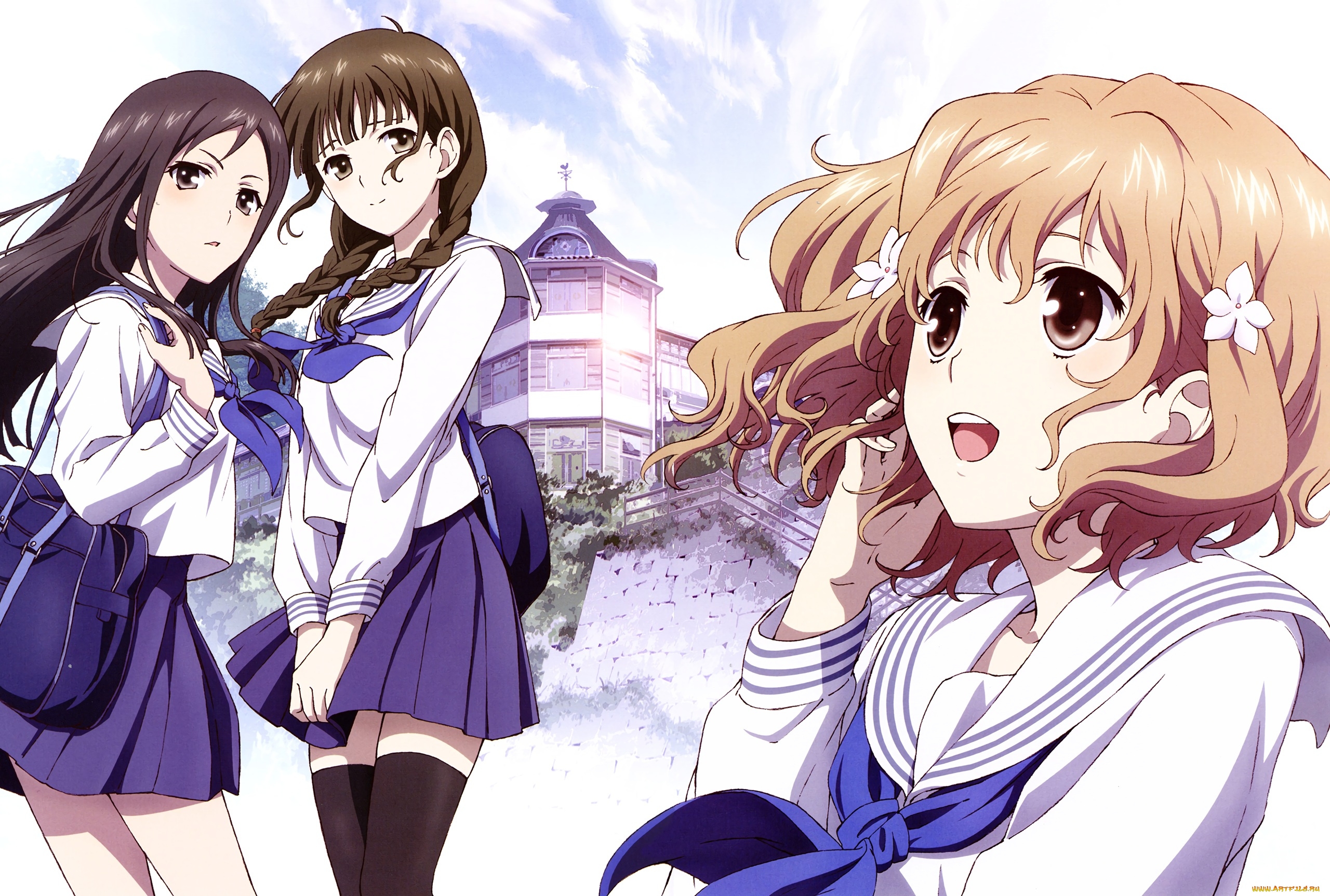 аниме, hana-saku, iroha, omizu, nako, matsumae, ohana, ishii, yurikoshi, hanasaku, iroha, tsurugi, minko