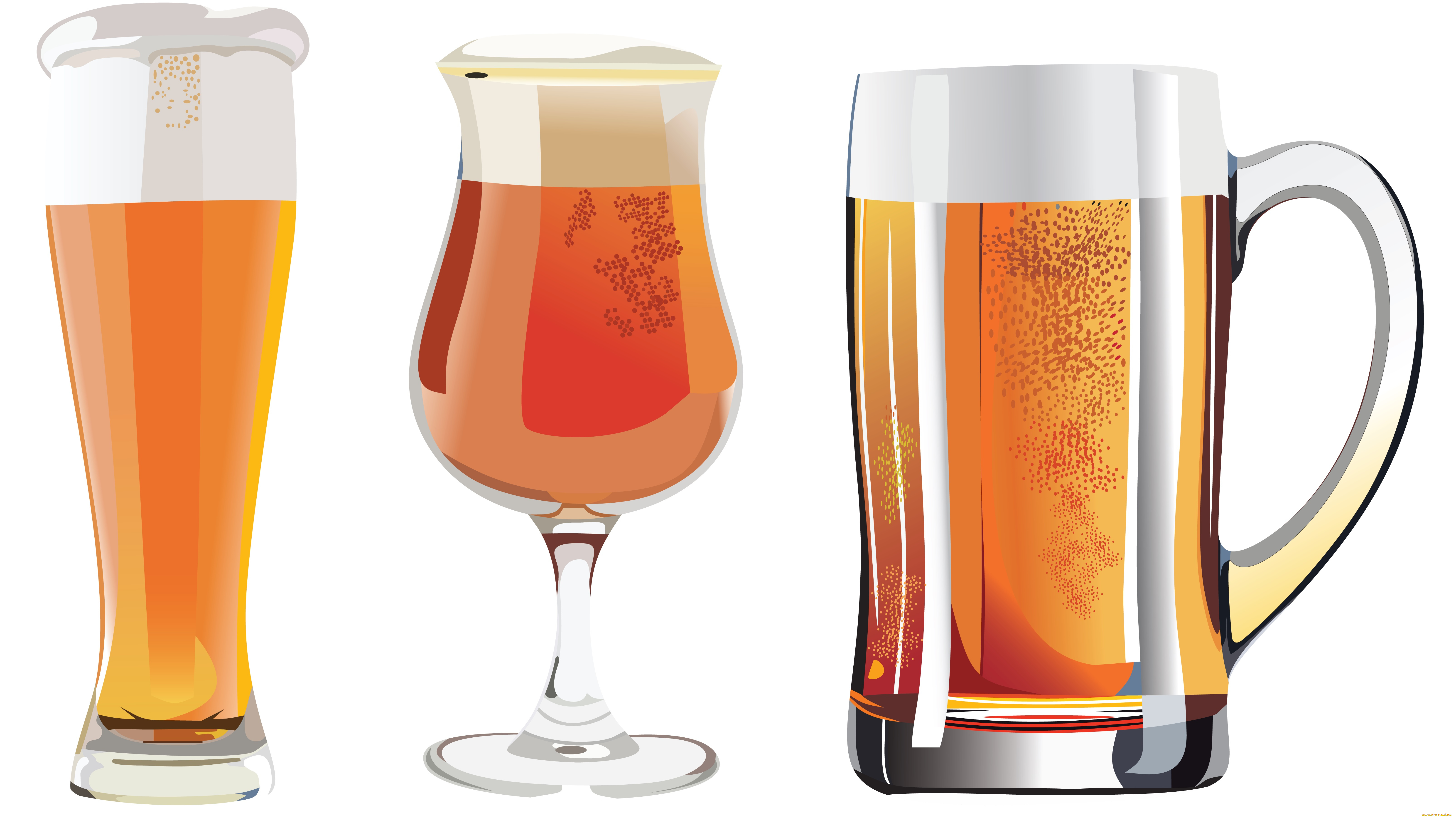 векторная, графика, еда, , food, пиво, бокалы