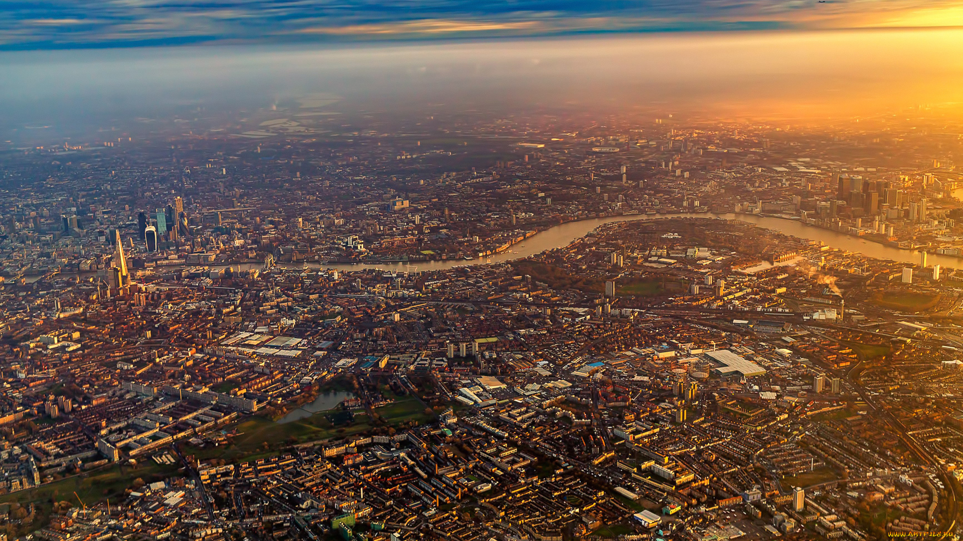 города, лондон, , великобритания, sunrise, london, city, flying, sky, fly, airplane, flight, england, plane