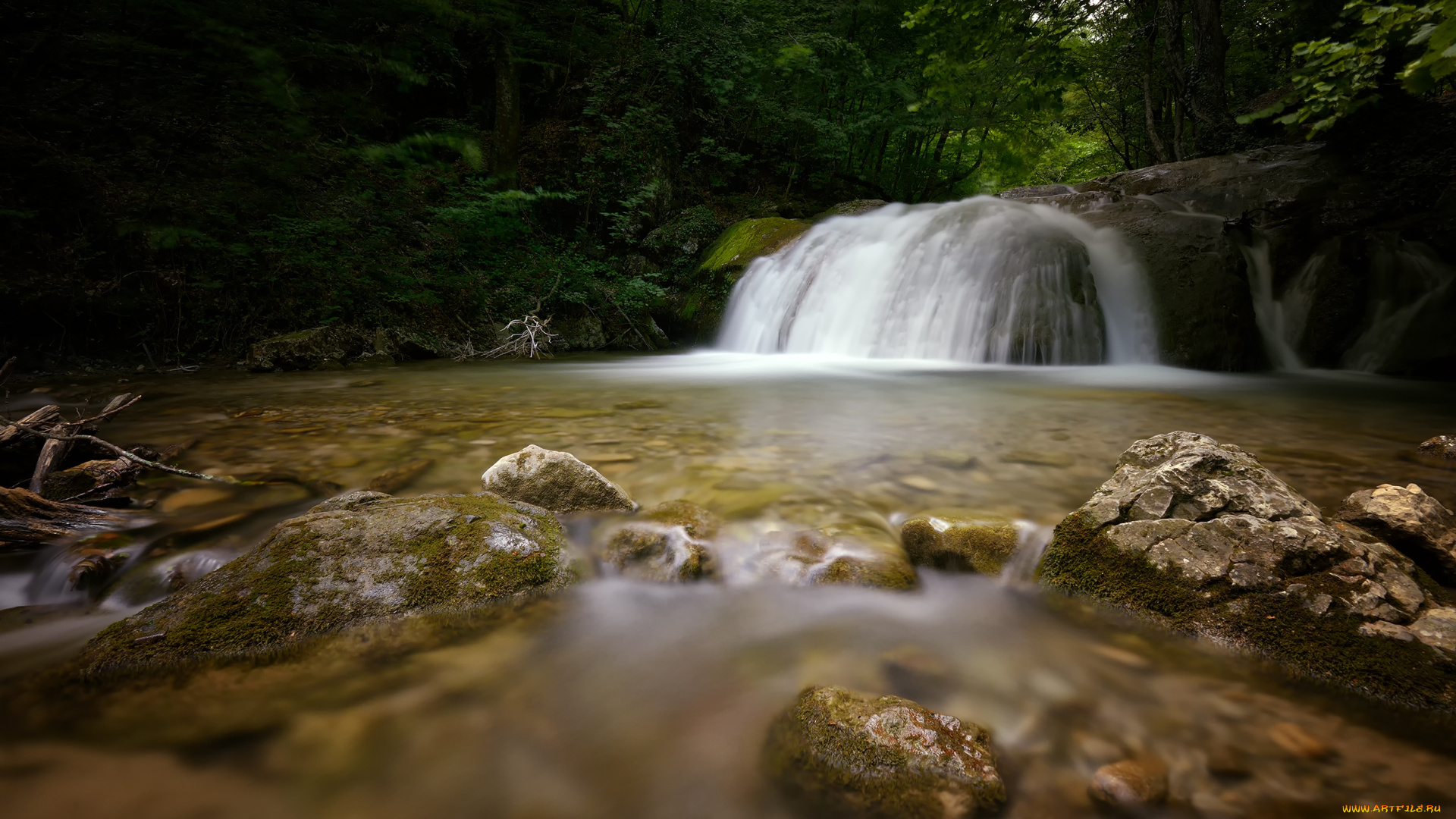 природа, водопады, водопад, скала