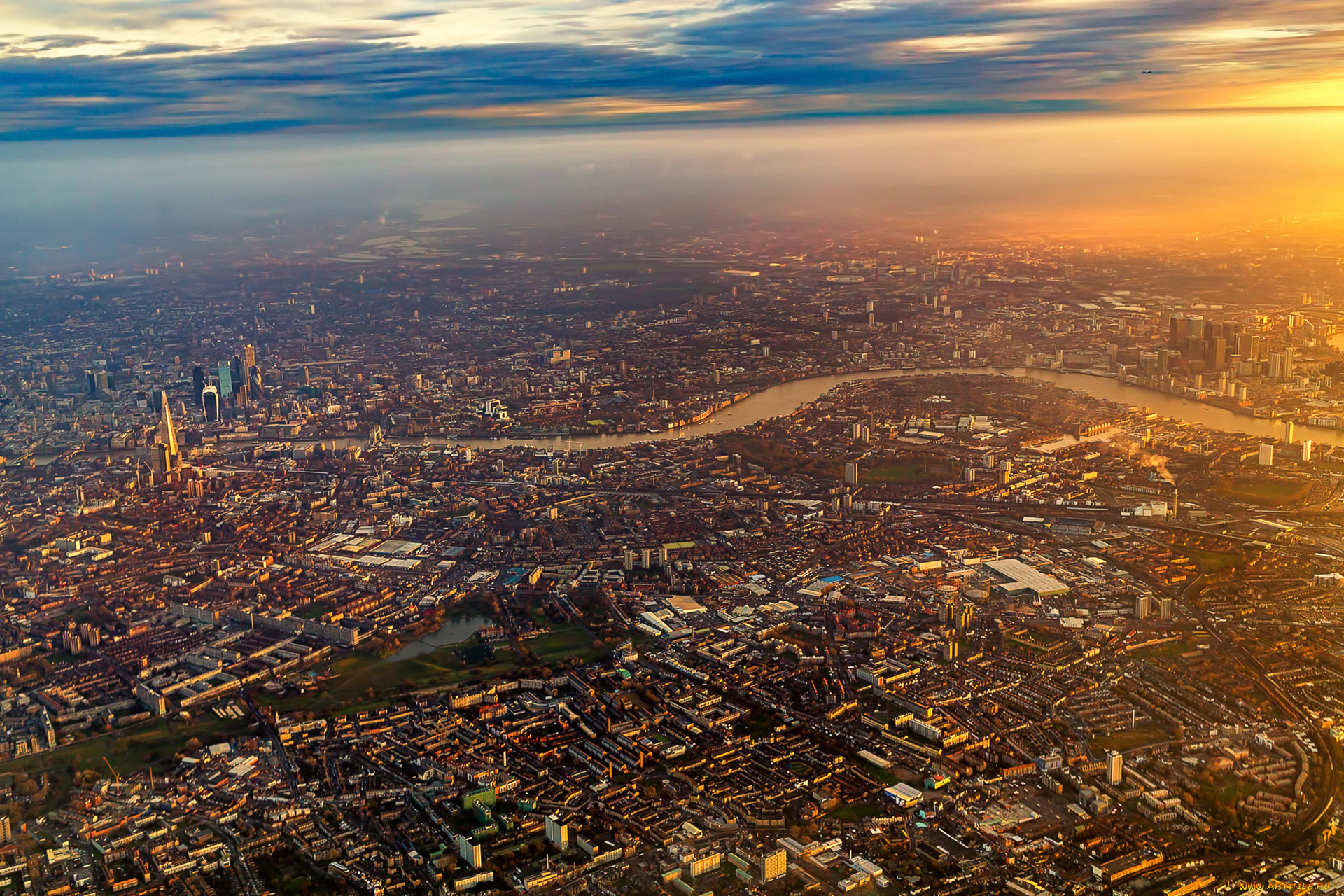 города, лондон, , великобритания, sunrise, london, city, flying, sky, fly, airplane, flight, england, plane