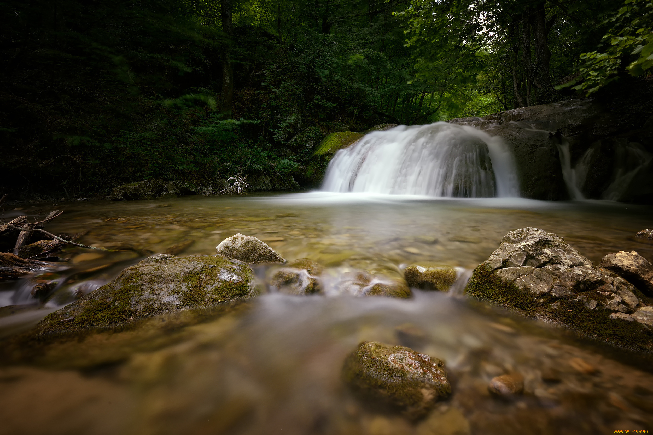 природа, водопады, водопад, скала