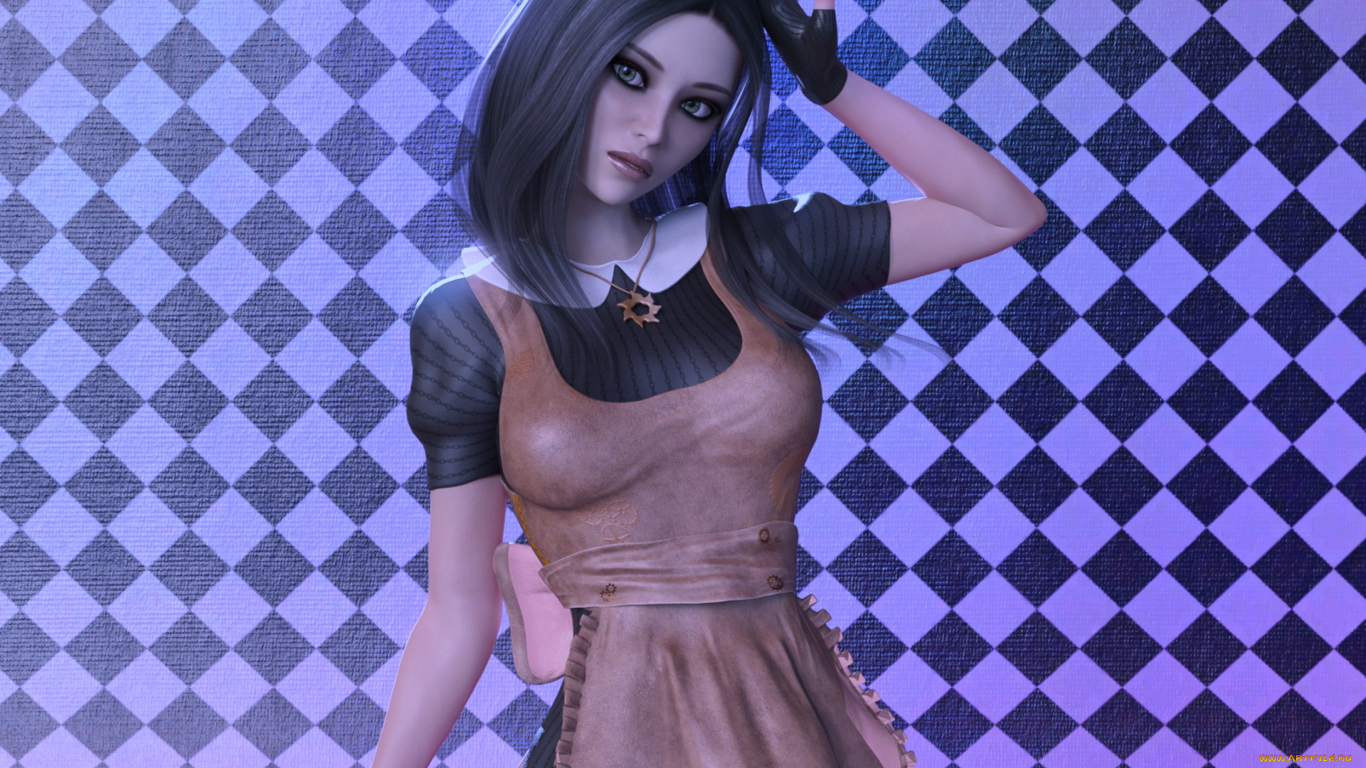 3д, графика, фантазия, , fantasy, девушка, взгляд, фон, tomb, raider, 4ever