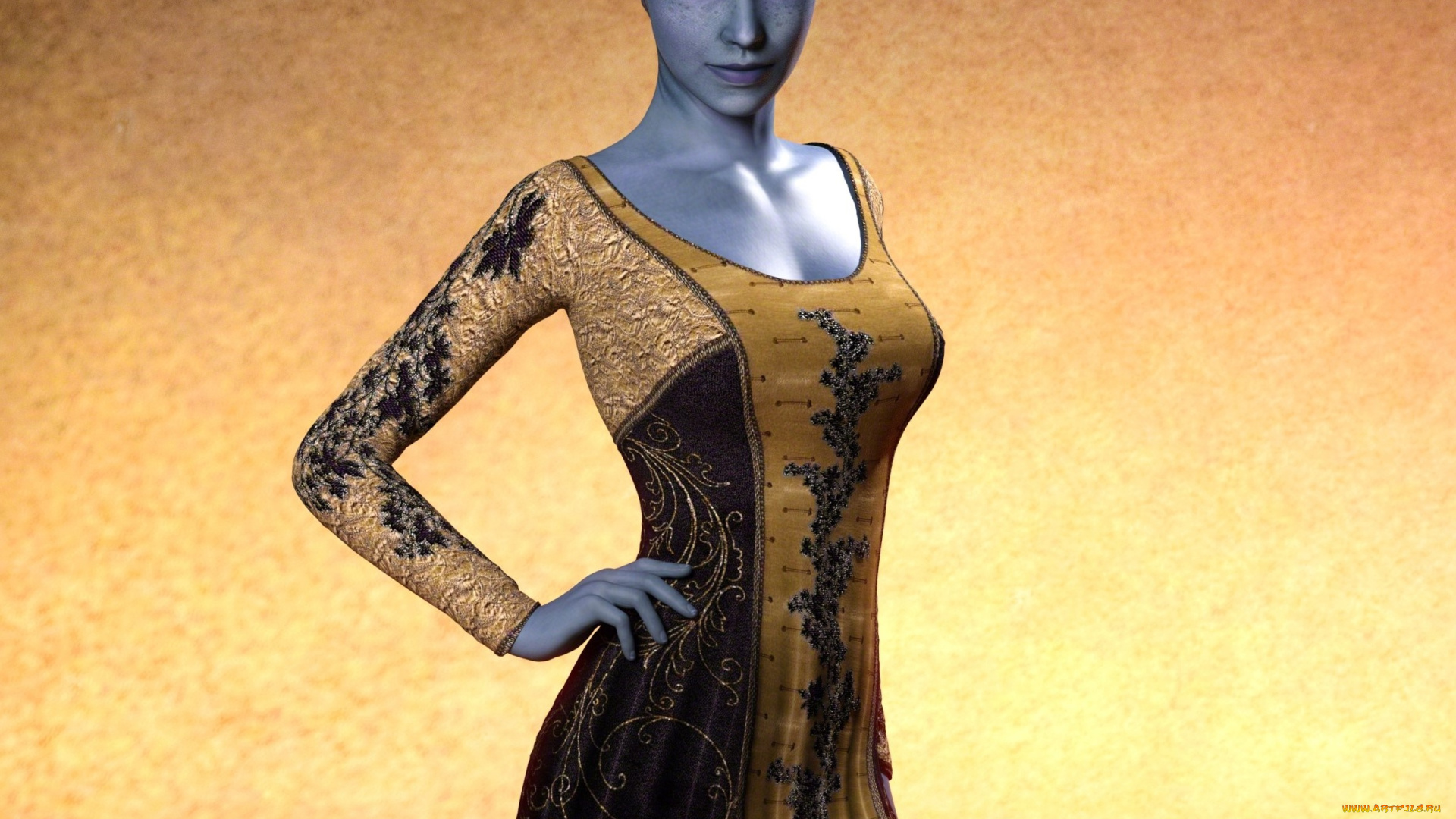 3д, графика, существа, , creatures, фон, взгляд, девушка