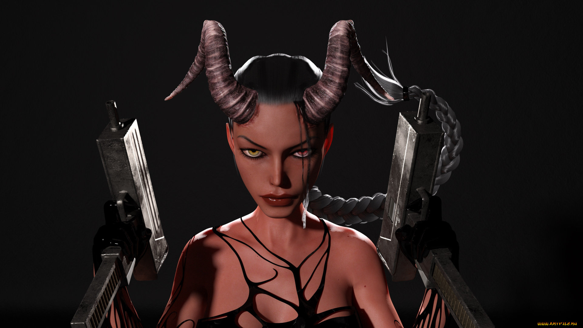 3д, графика, существа, , creatures, фон, взгляд, девушка