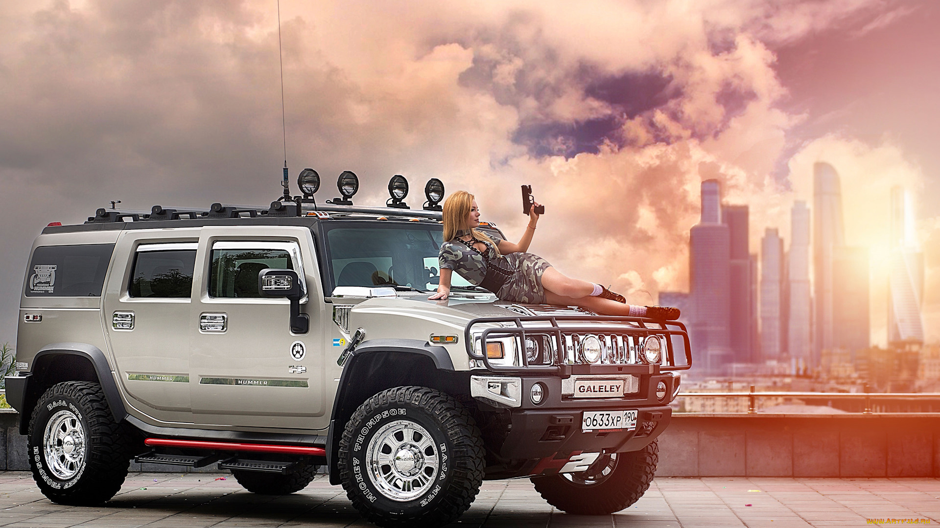 автомобили, -авто, с, девушками, hummer, h1