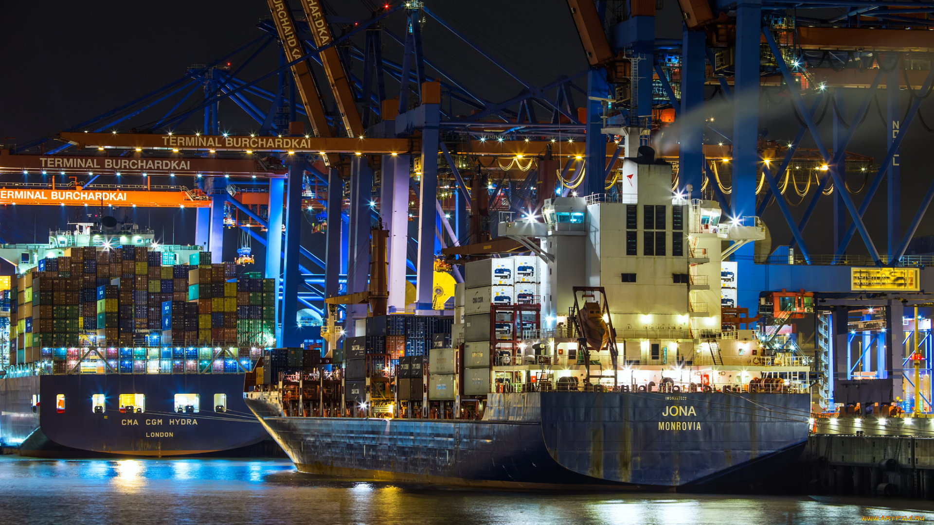 hamburg, корабли, порты, , , причалы, контейнеровоз