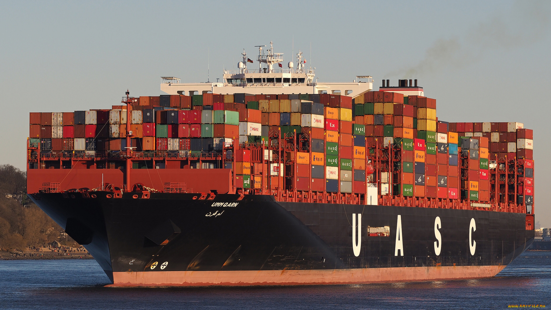 корабли, грузовые, суда, контейнеровоз