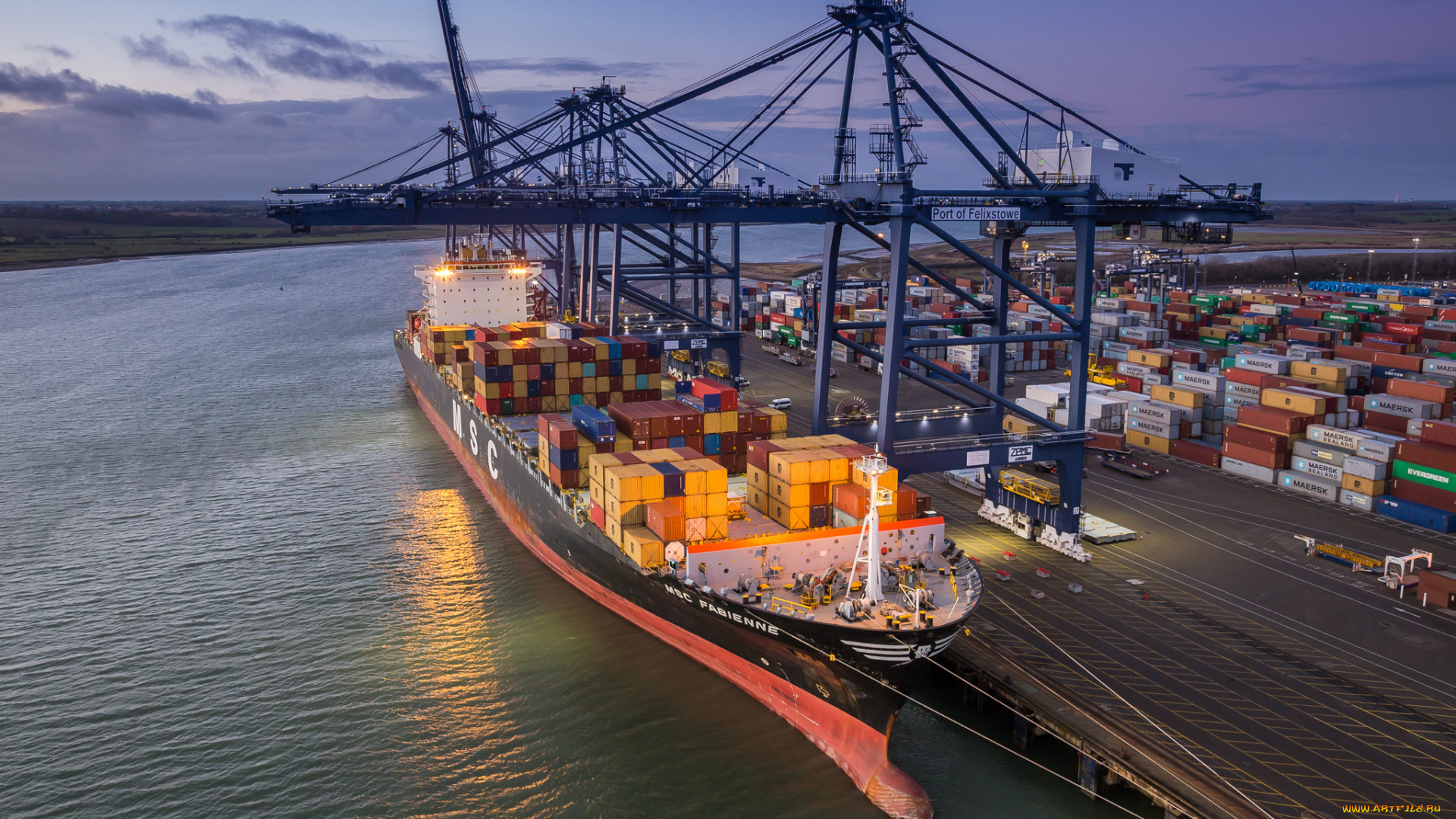 корабли, грузовые, суда, контейнеровоз