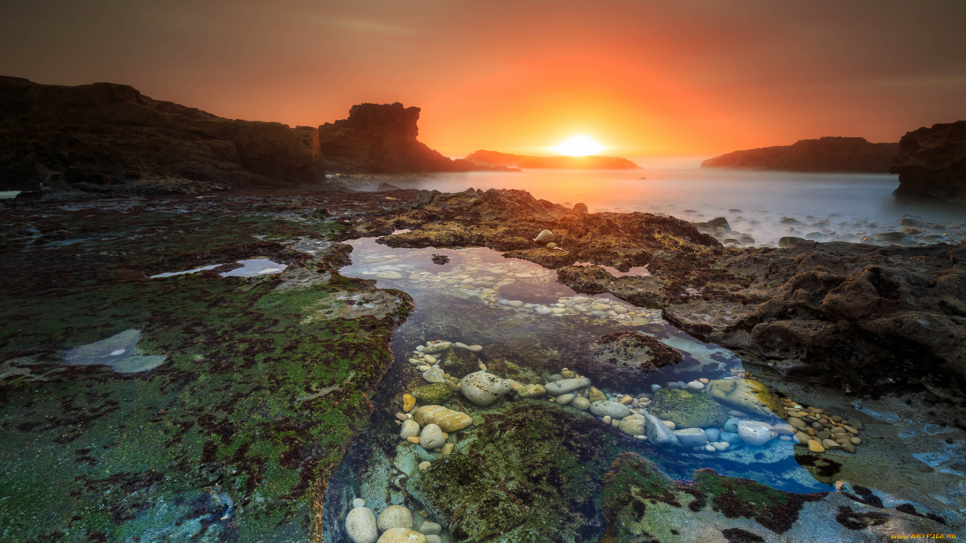 природа, побережье, простор