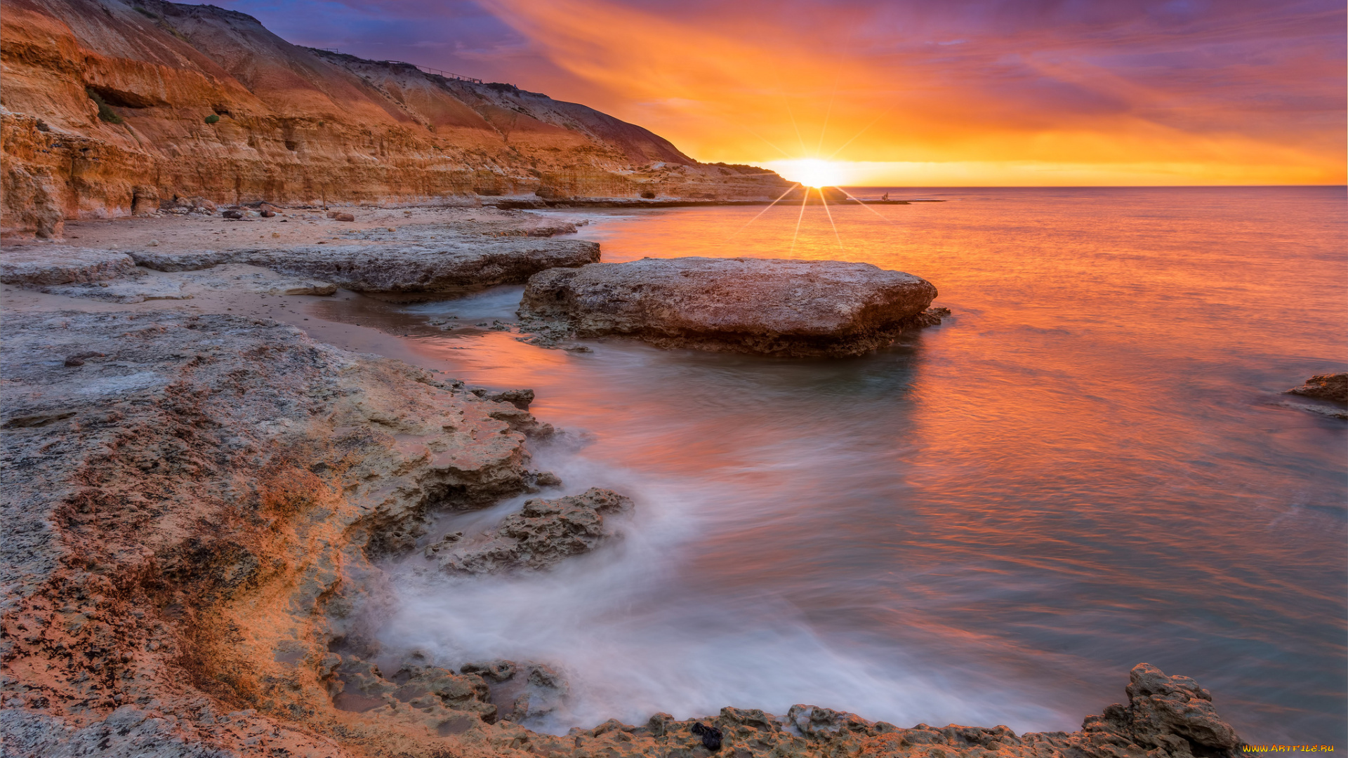 природа, побережье, простор