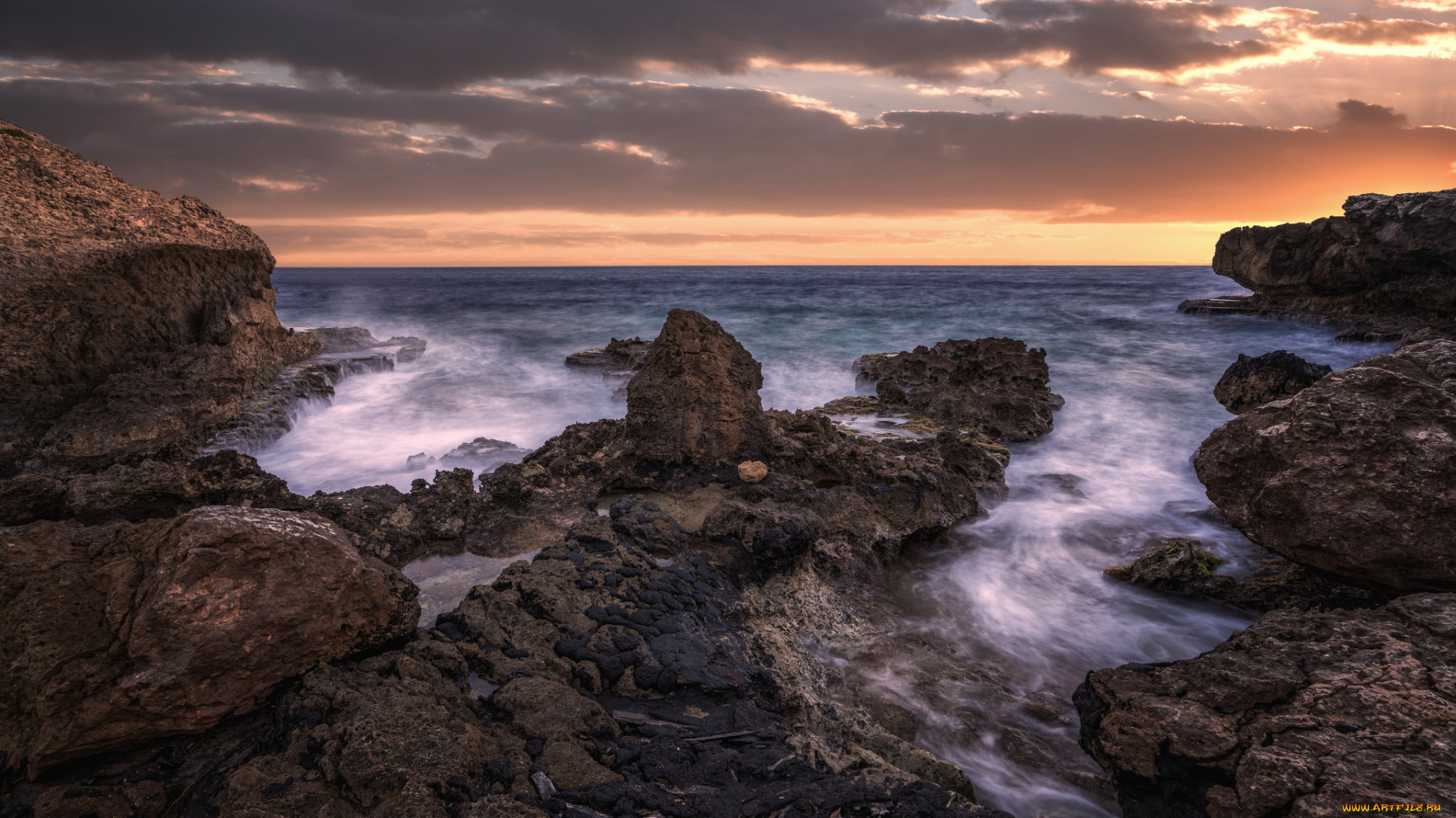 природа, побережье, простор