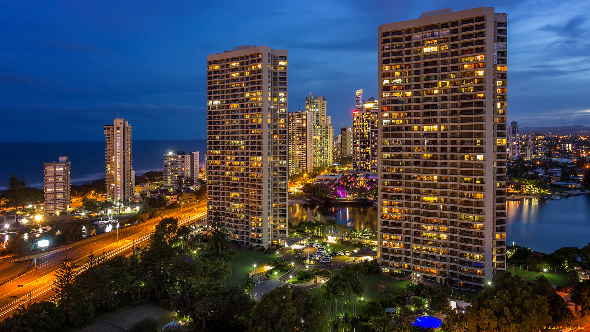 surfers, paradise, , gold, coast, города, брисбен, , австралия, простор