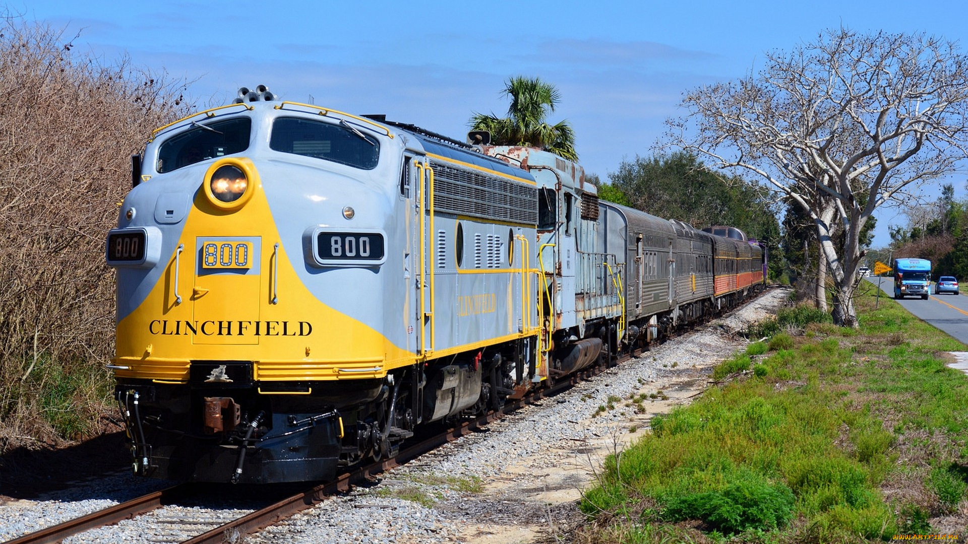 техника, поезда, локомотив, состав