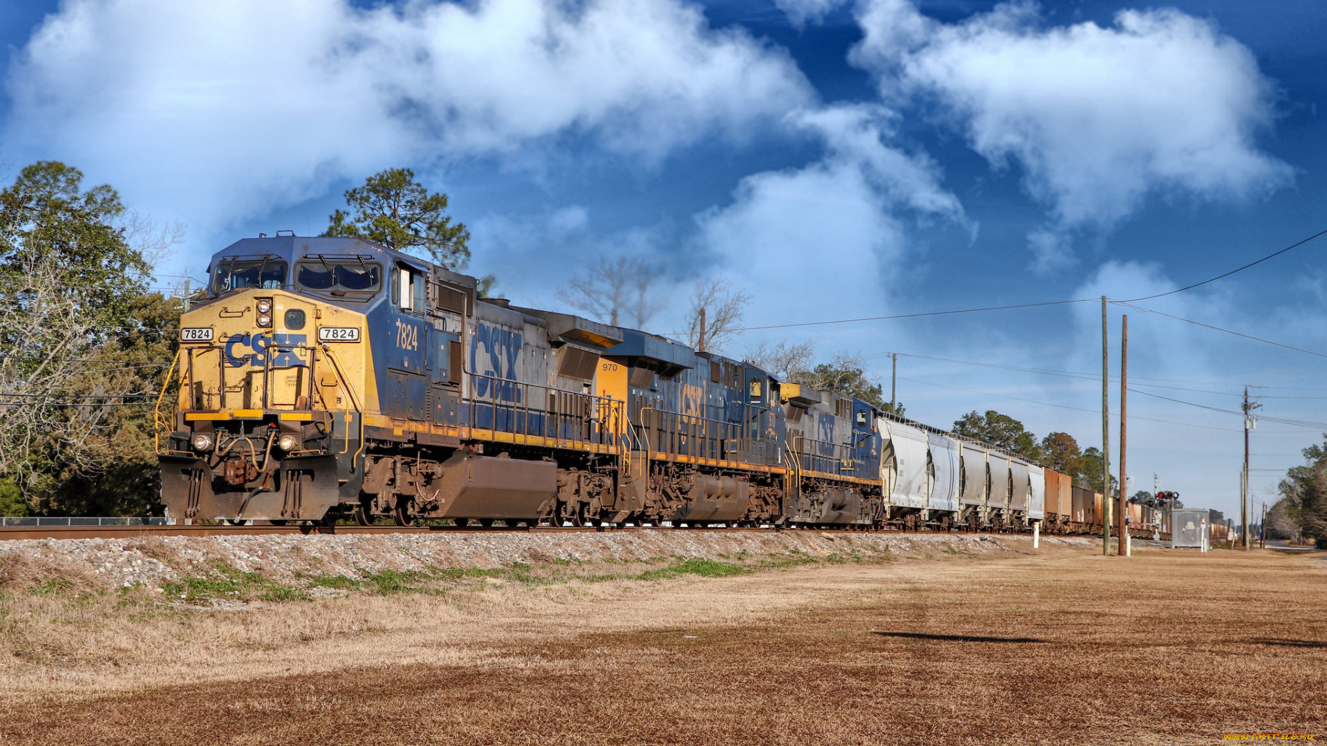 техника, поезда, локомотив, состав