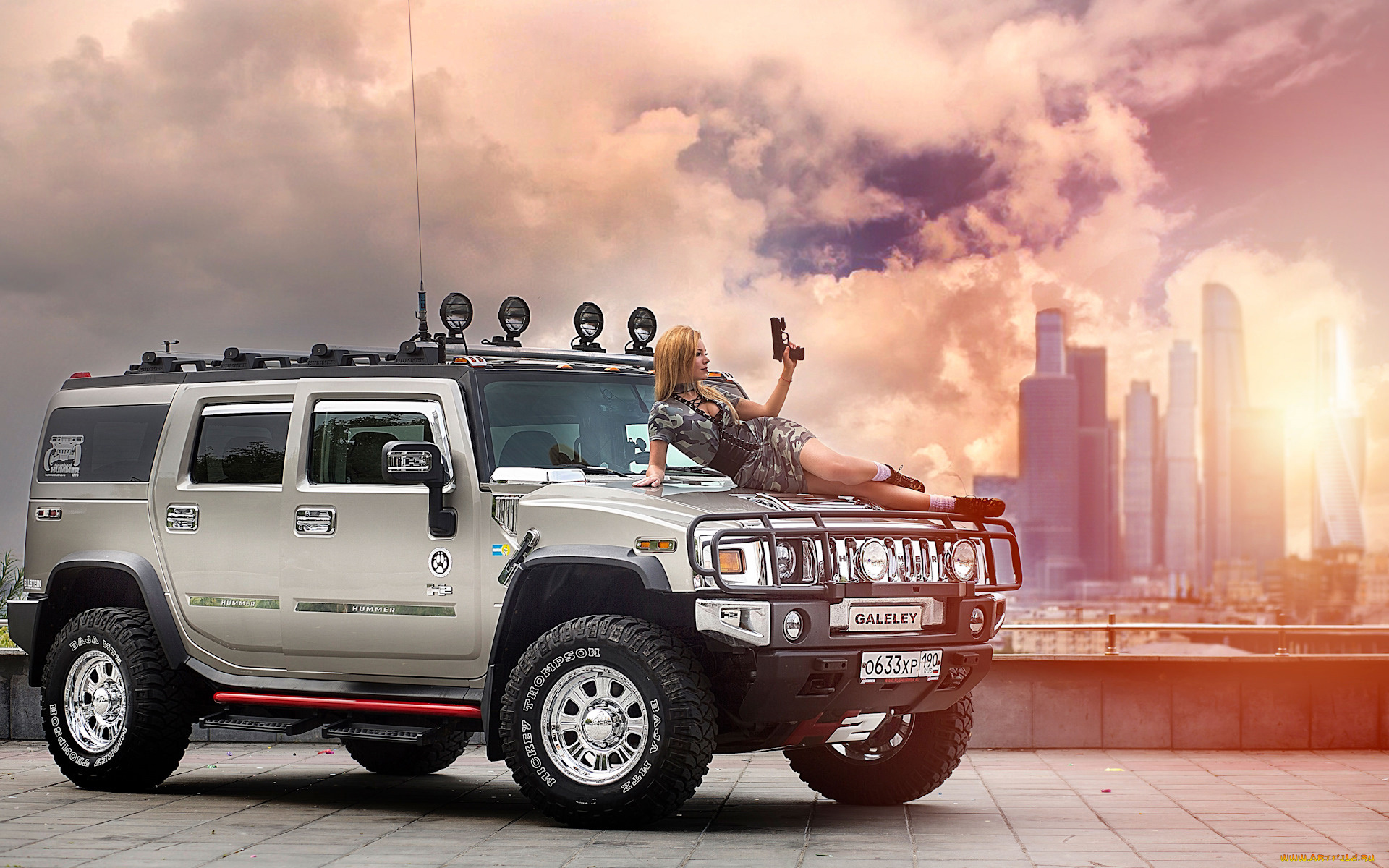 автомобили, -авто, с, девушками, hummer, h1