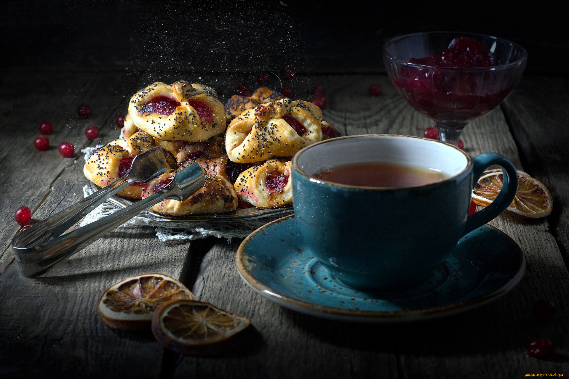 еда, напитки, , Чай, сдоба, варенье, чай, булочки