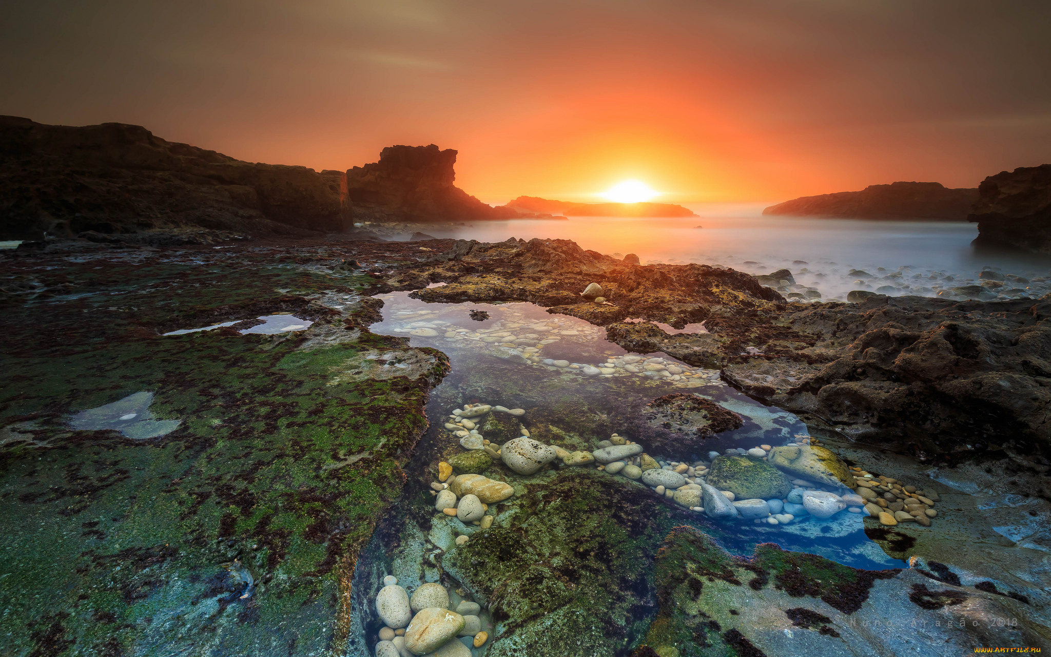 природа, побережье, простор