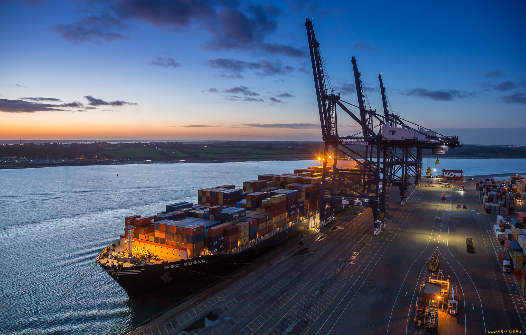 корабли, грузовые, суда, контейнеровоз