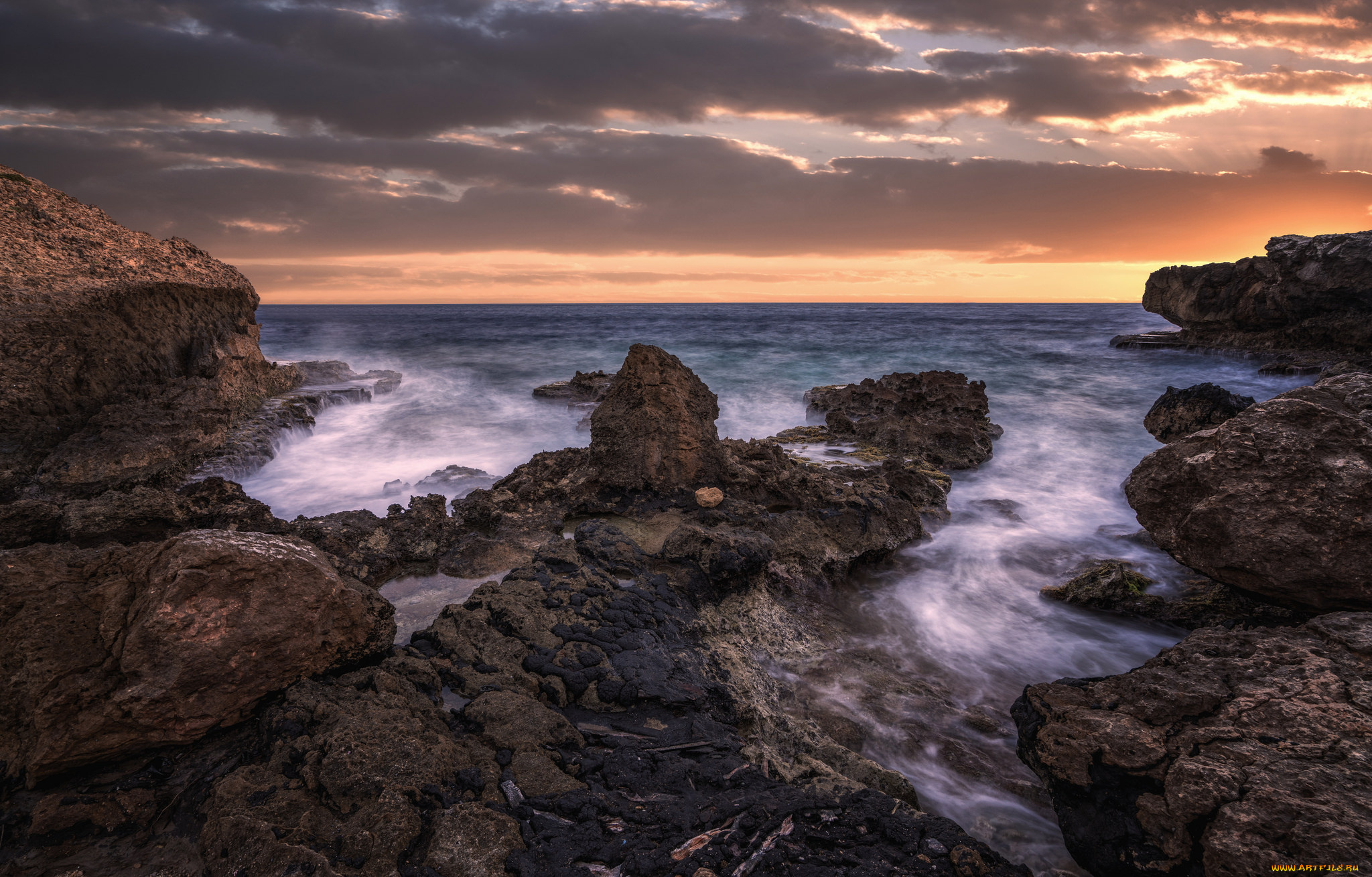 природа, побережье, простор