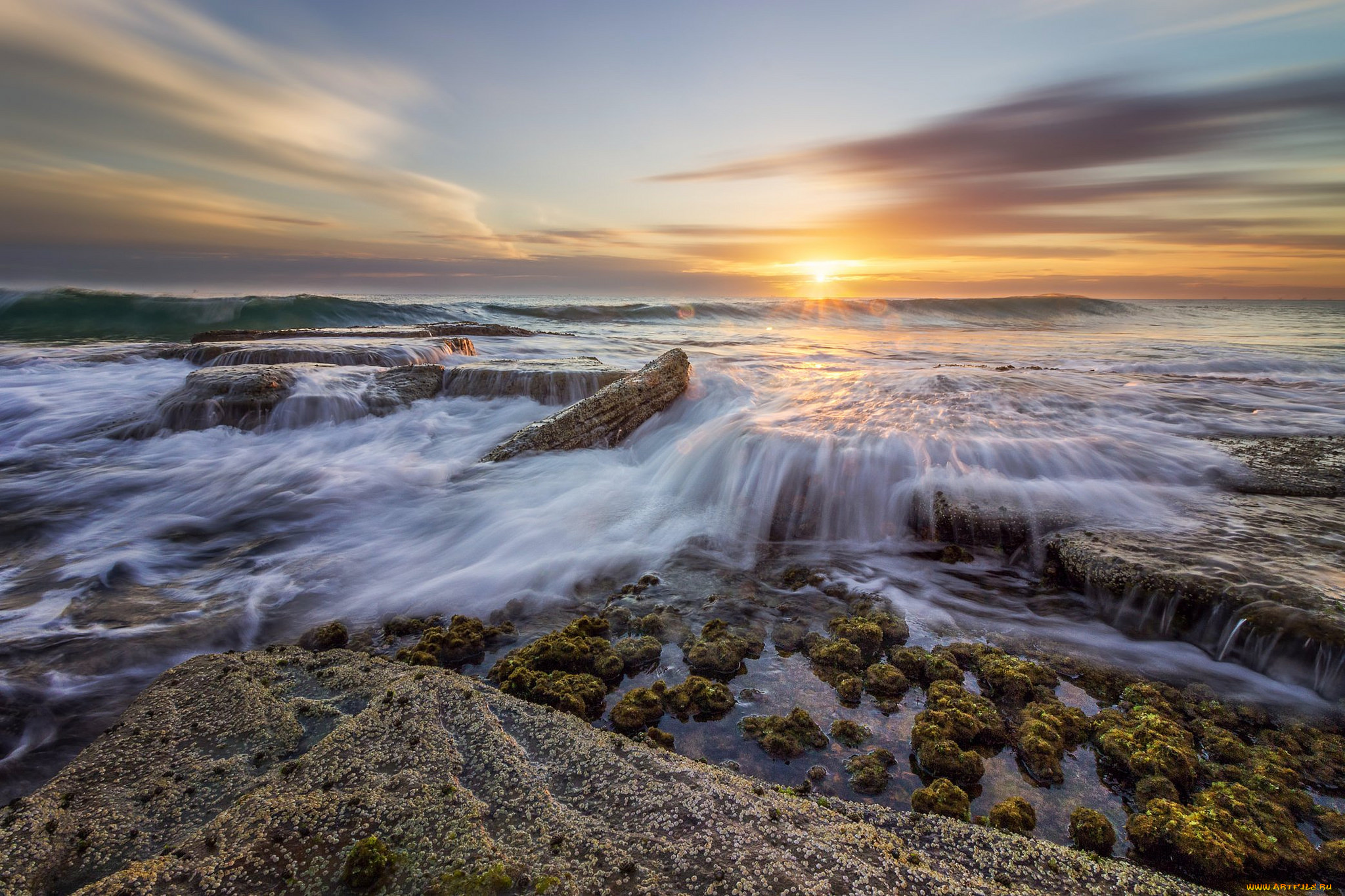 природа, побережье, простор