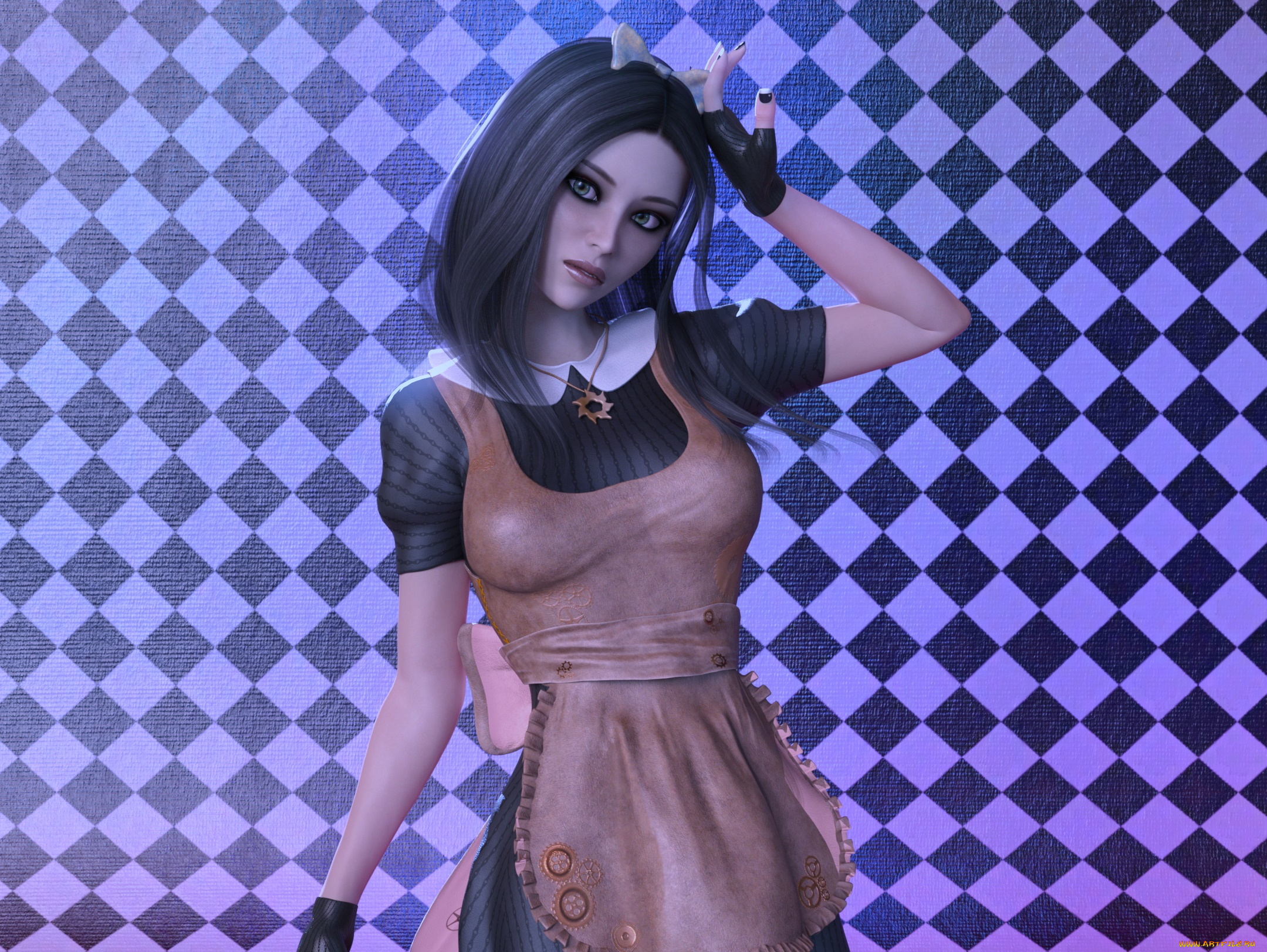 3д, графика, фантазия, , fantasy, девушка, взгляд, фон, tomb, raider, 4ever