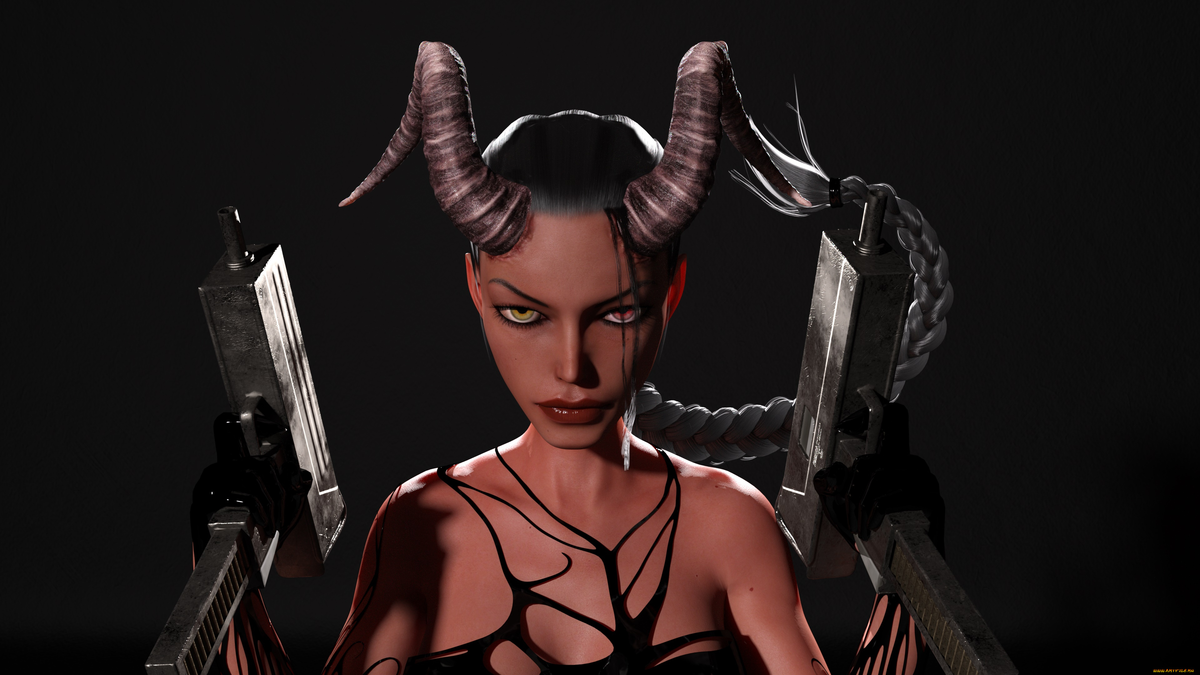 3д, графика, существа, , creatures, фон, взгляд, девушка