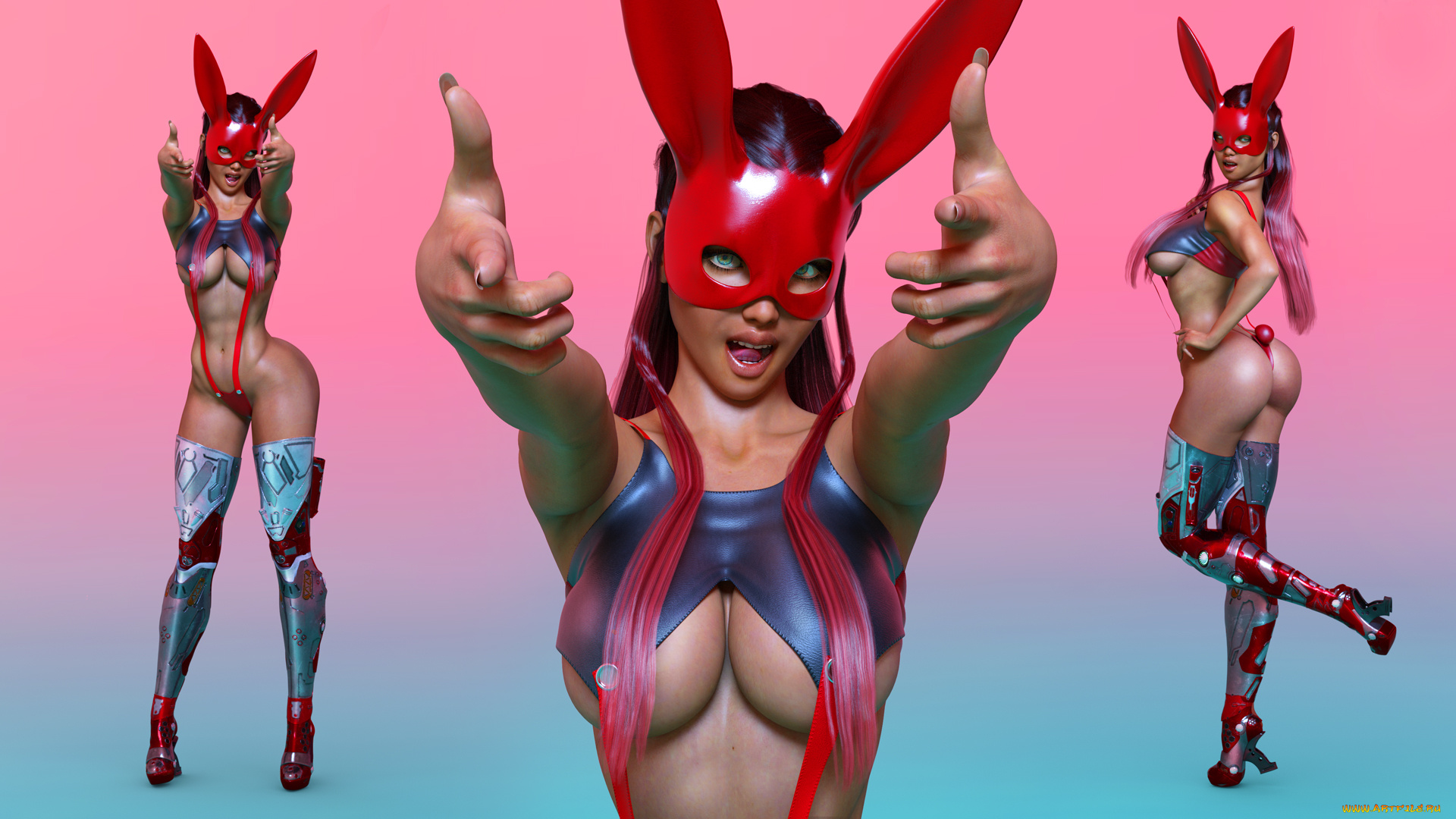 3д, графика, фантазия, , fantasy, униформа, маска, взгляд, фон, девушка