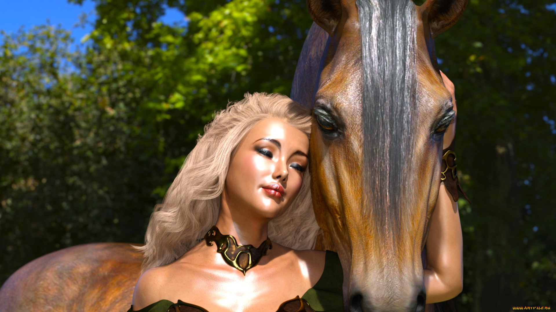 3д, графика, люди, и, животные, , people, and, animals, девушка, взгляд, фон