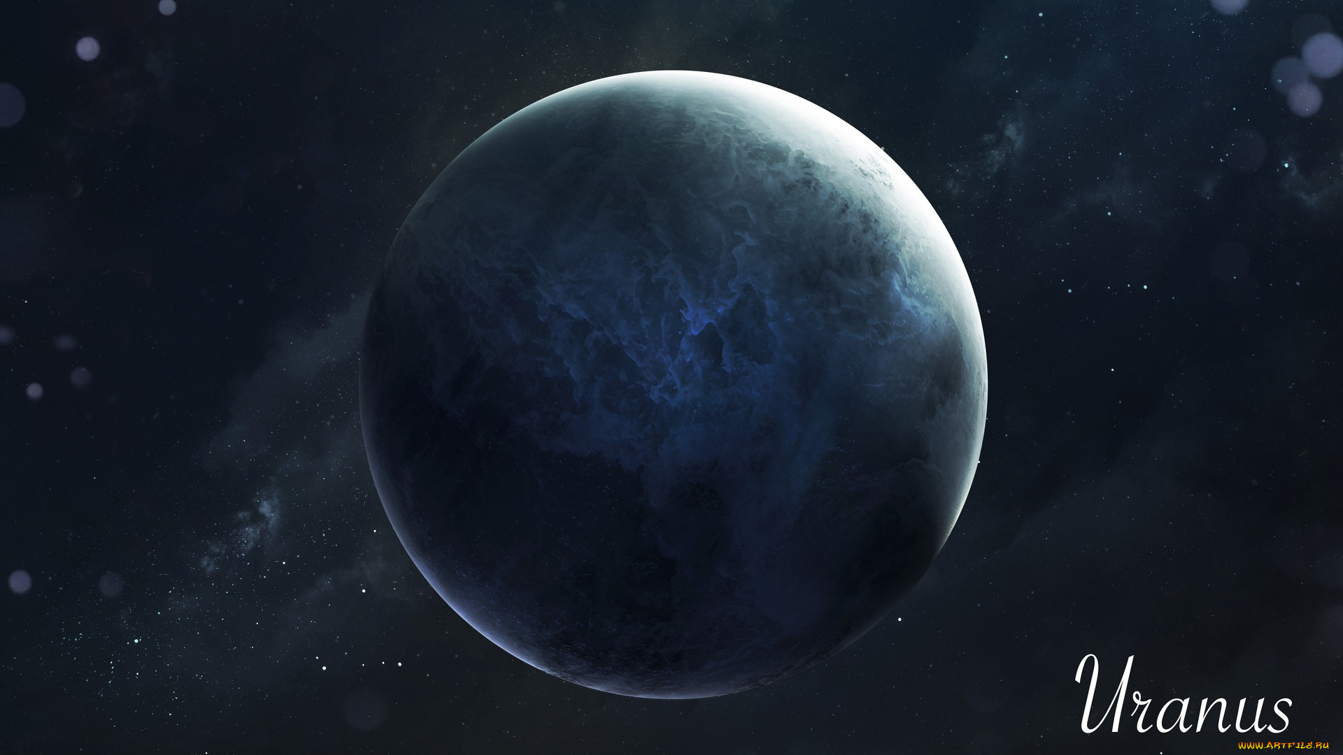 космос, уран, звезды, планета, арт, stars, space