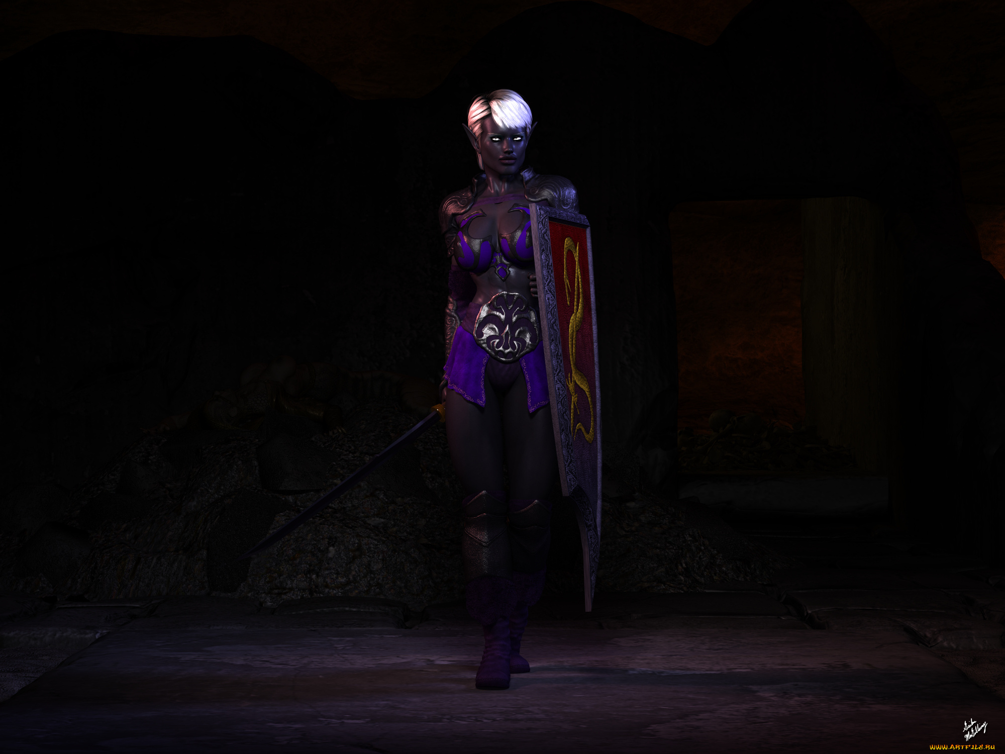 3д, графика, эльфы, , elves, эльфийка, взгляд, фон