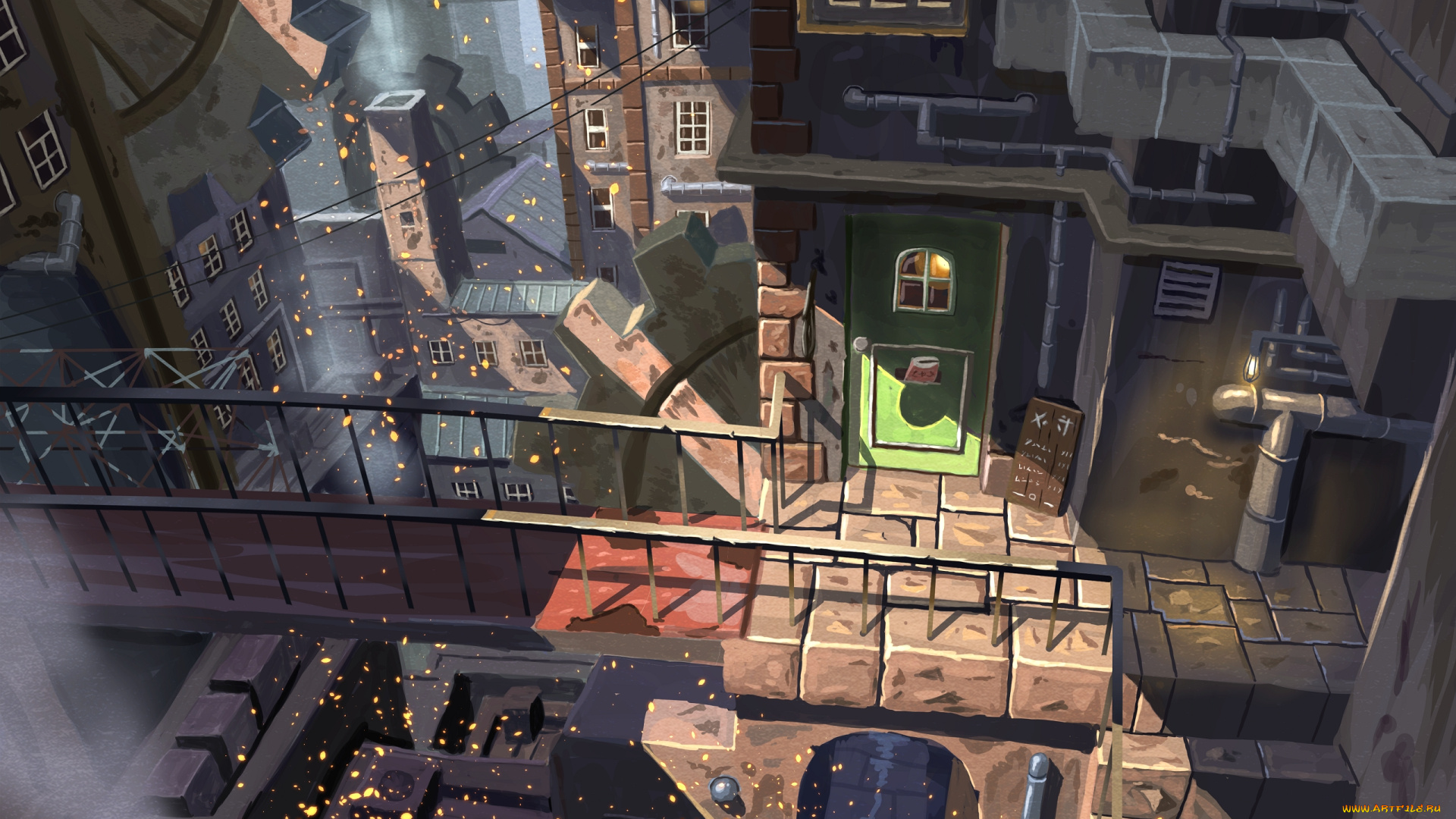 аниме, город, , улицы, , интерьер, , здания