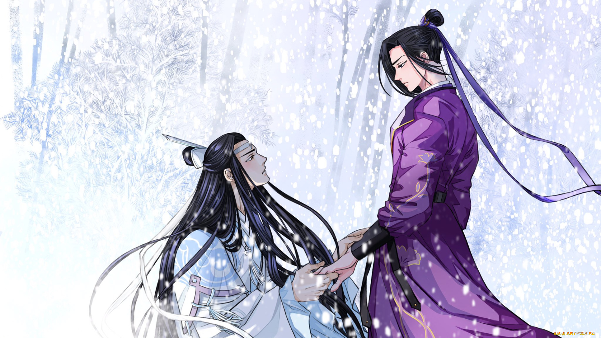 аниме, mo, dao, zu, shi, цзянь, чэн, лань, сичень, снег