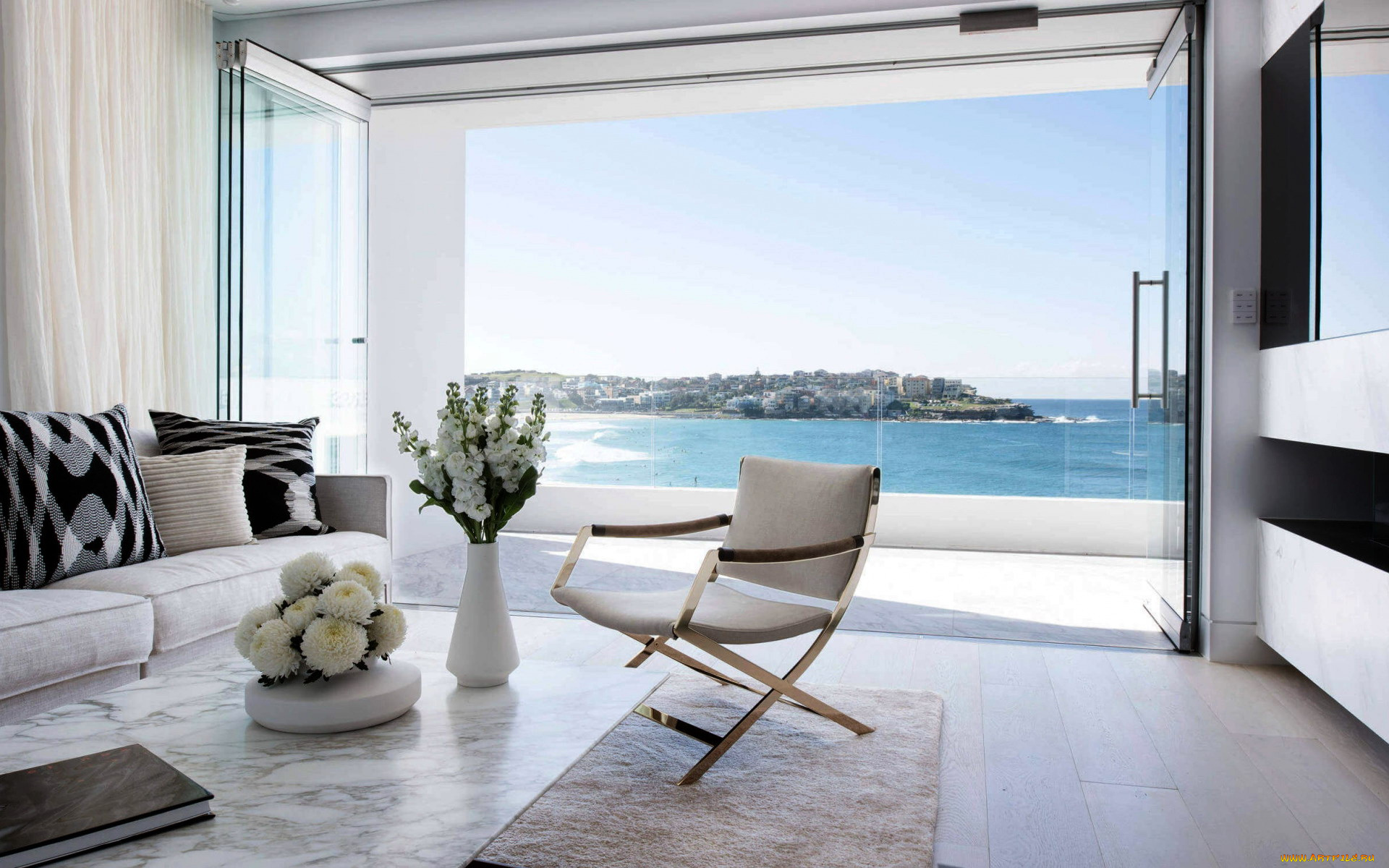 интерьер, гостиная, мягкий, уголок