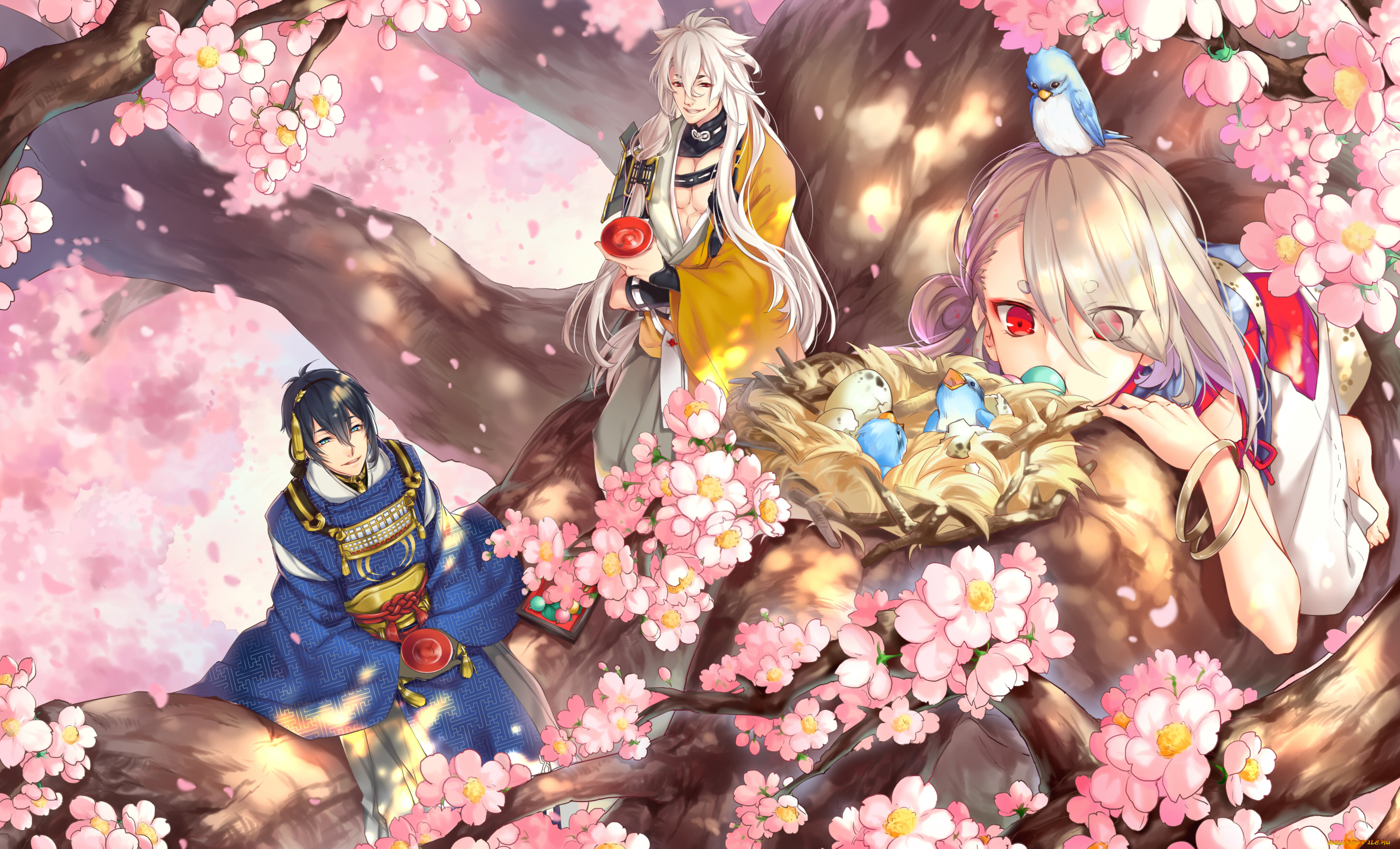 аниме, touken, ranbu, танец, мечей