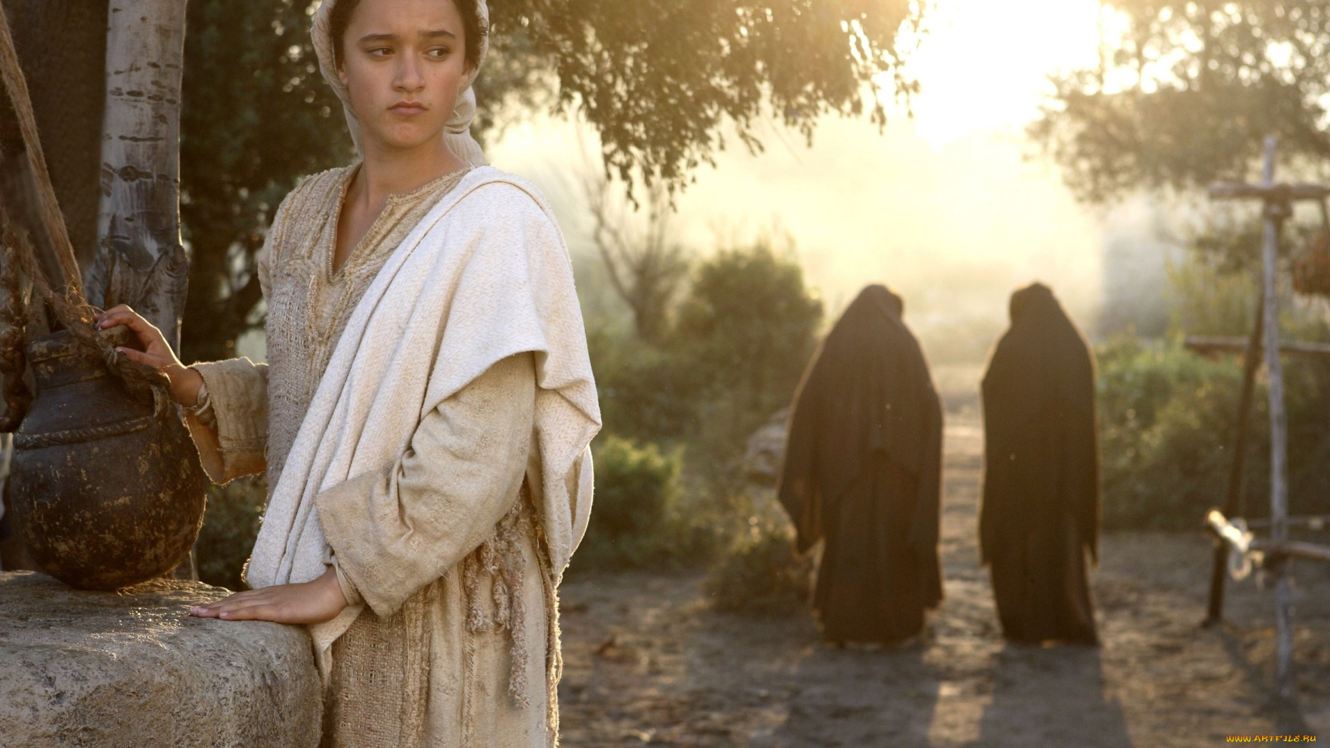 кино, фильмы, the, nativity, story, женщина, колодец